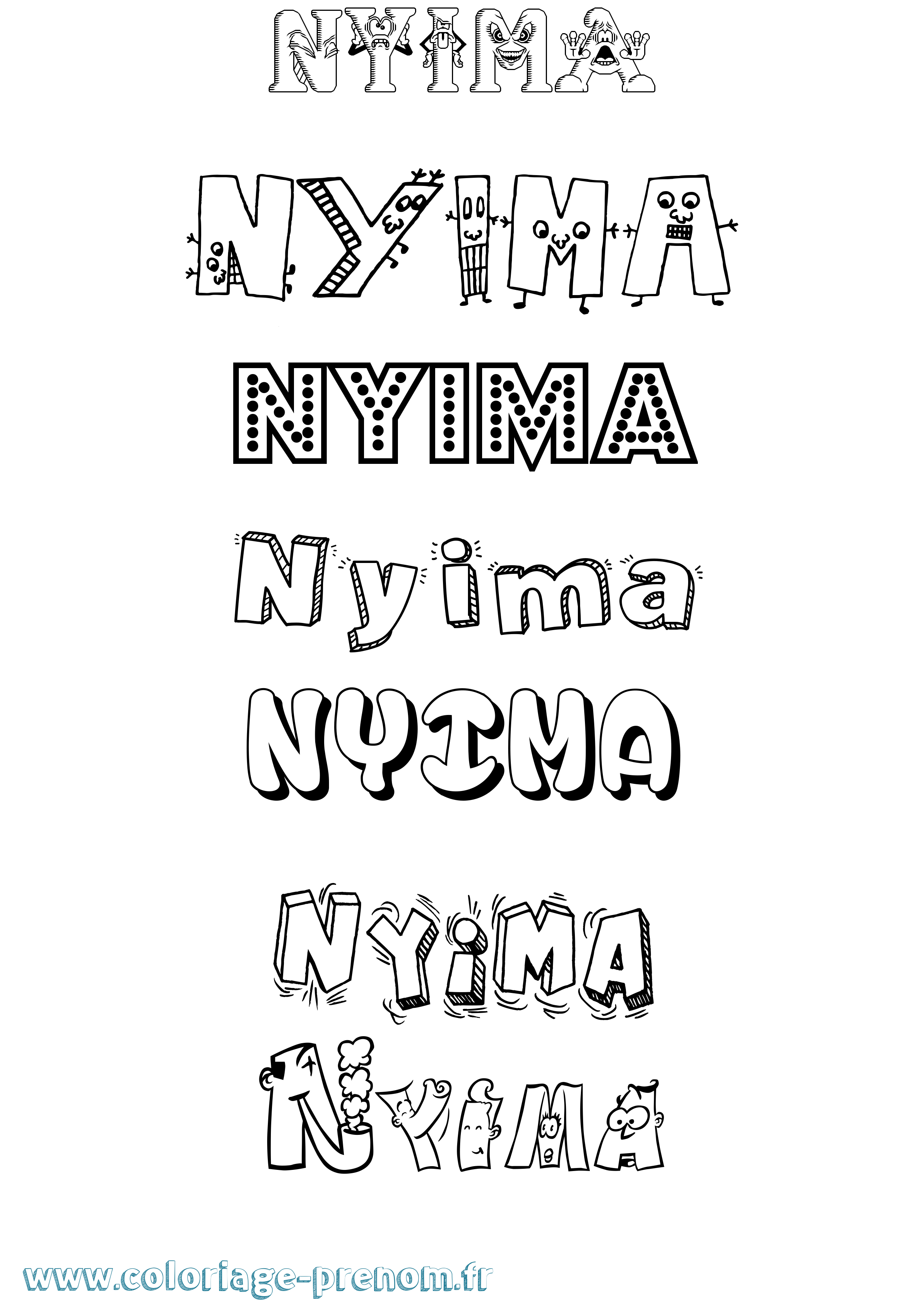 Coloriage Nyima Fun Coloriage prénom Nyima Fun