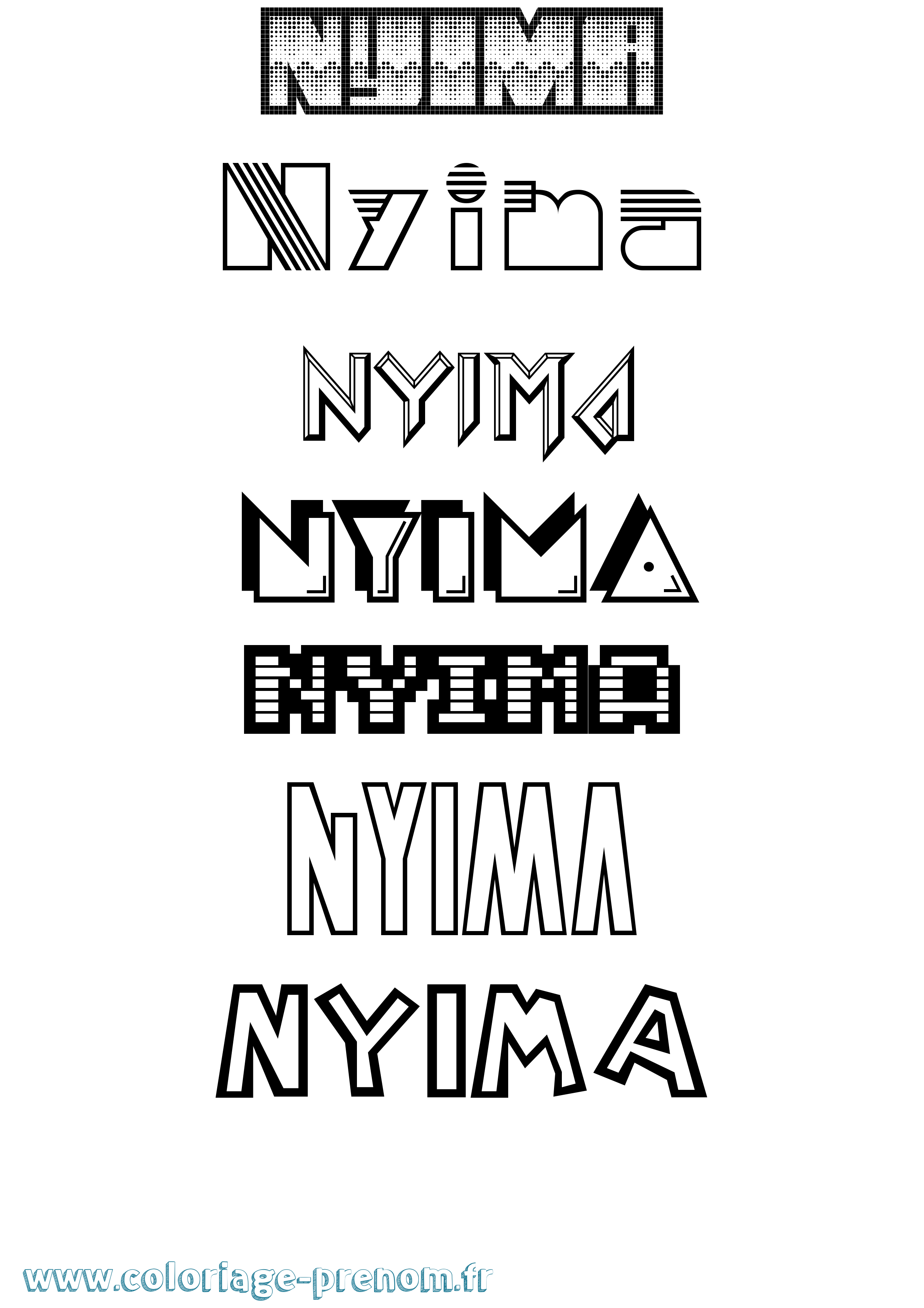 Coloriage Nyima Jeux Vidéos Coloriage prénom Nyima Jeux Vidéos