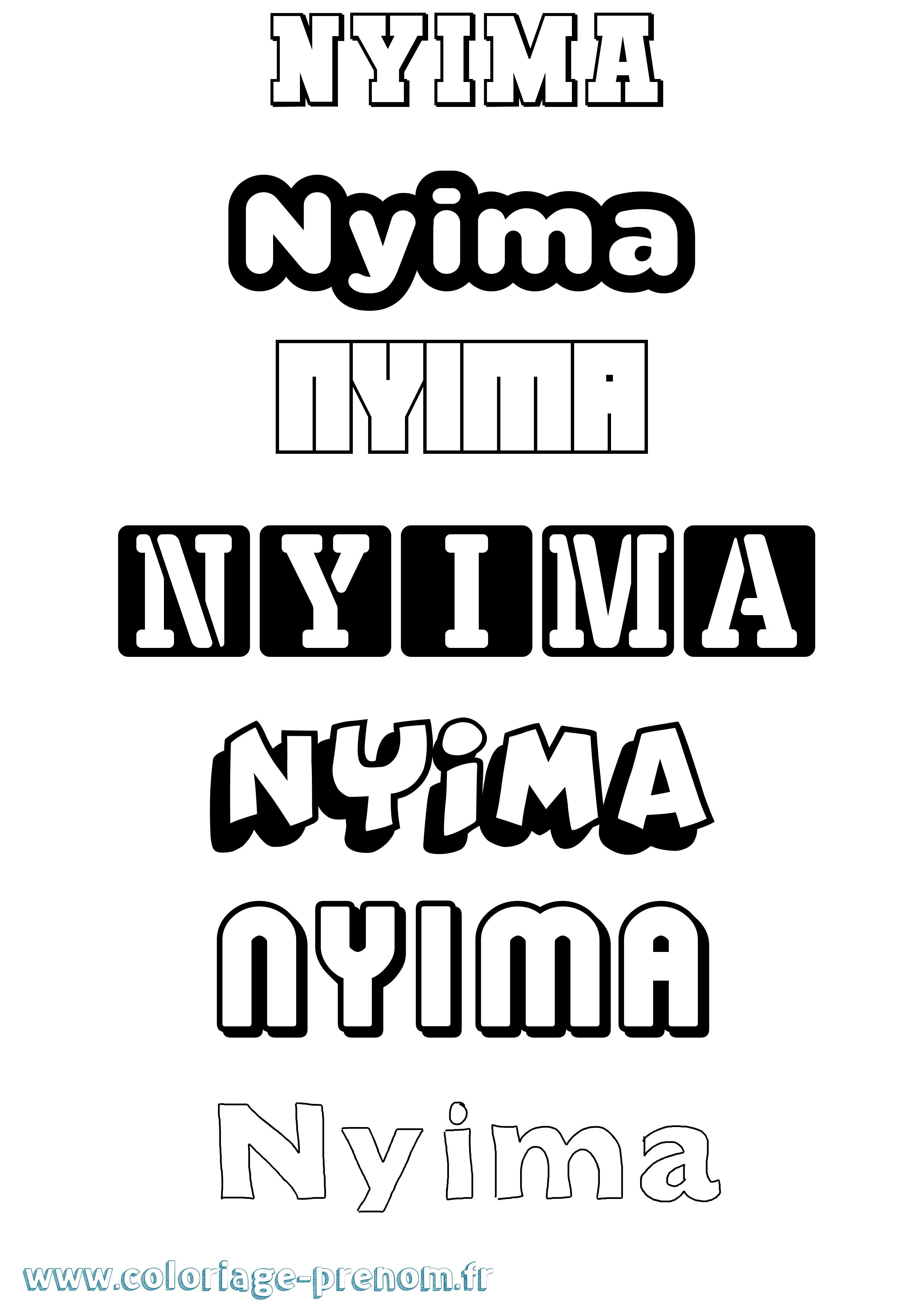 Coloriage Nyima Simple Coloriage prénom Nyima Simple