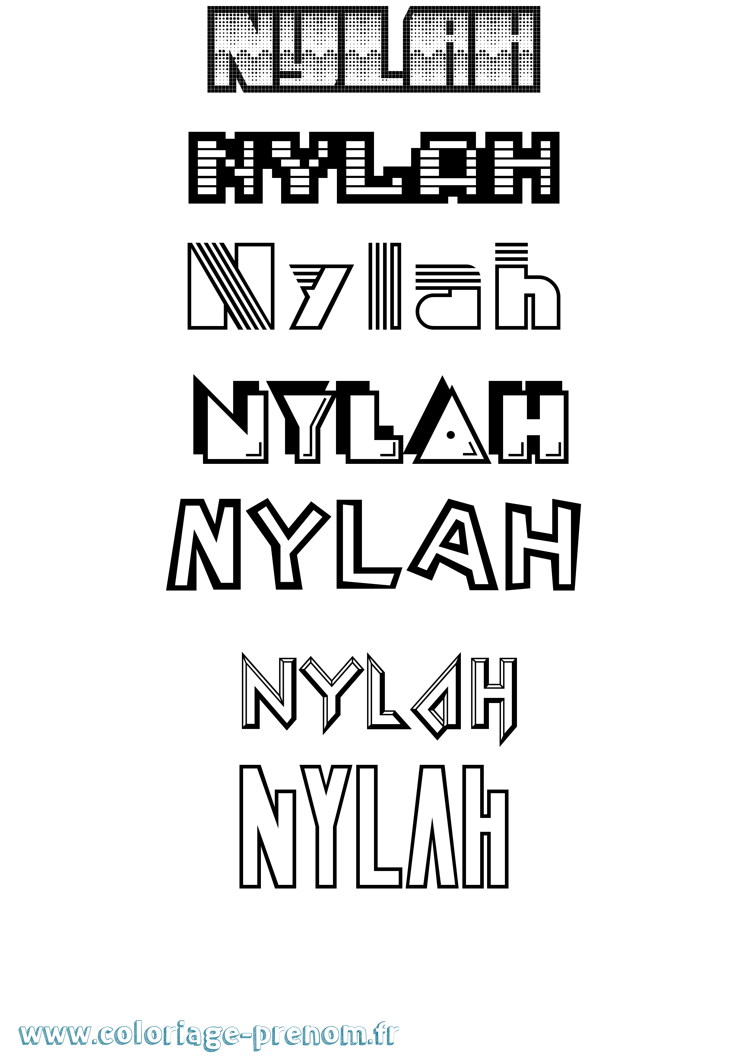 Coloriage Nylah Jeux Vidéos Coloriage prénom Nylah Jeux Vidéos