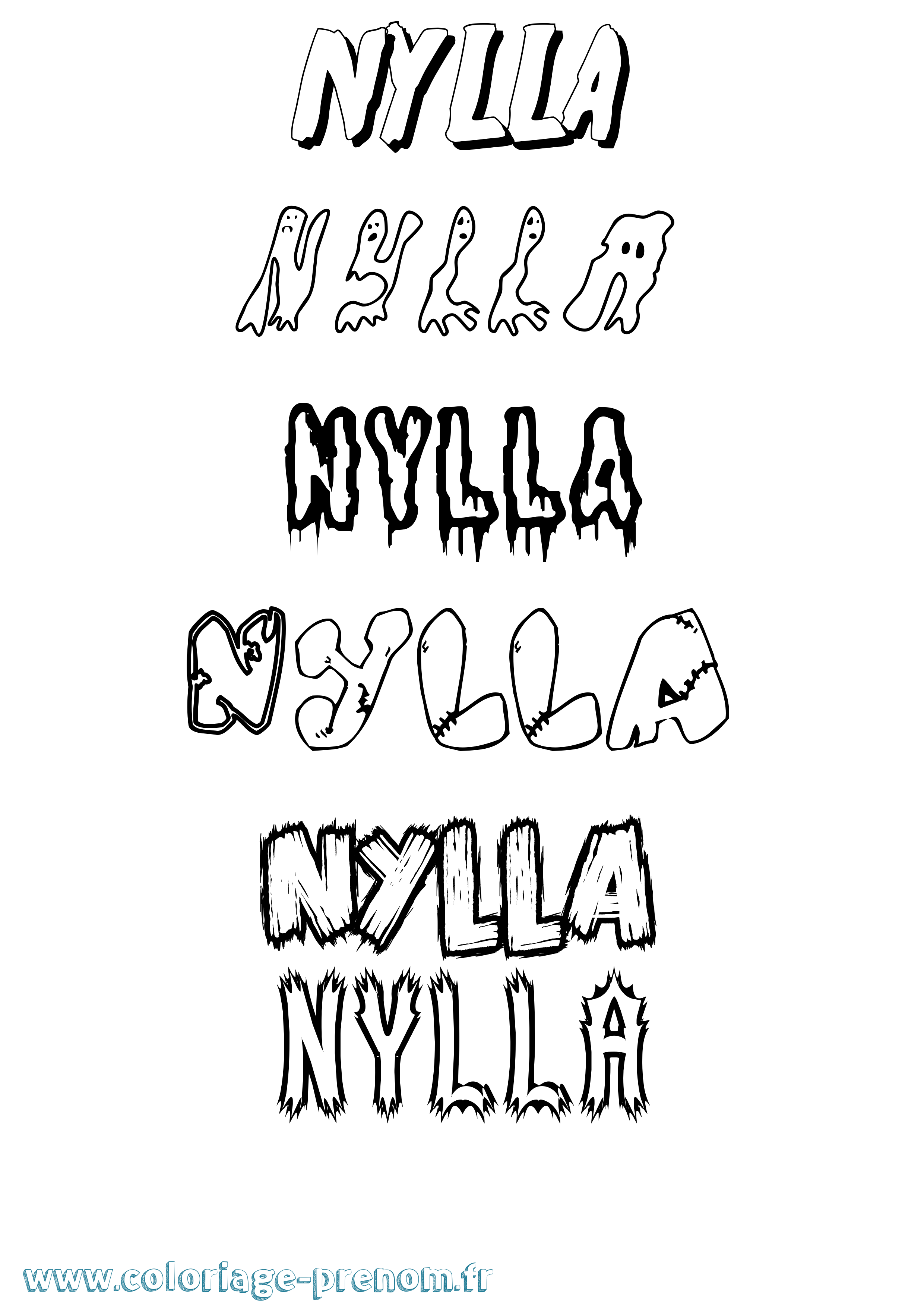 Coloriage Nylla Frisson Coloriage prénom Nylla Frisson