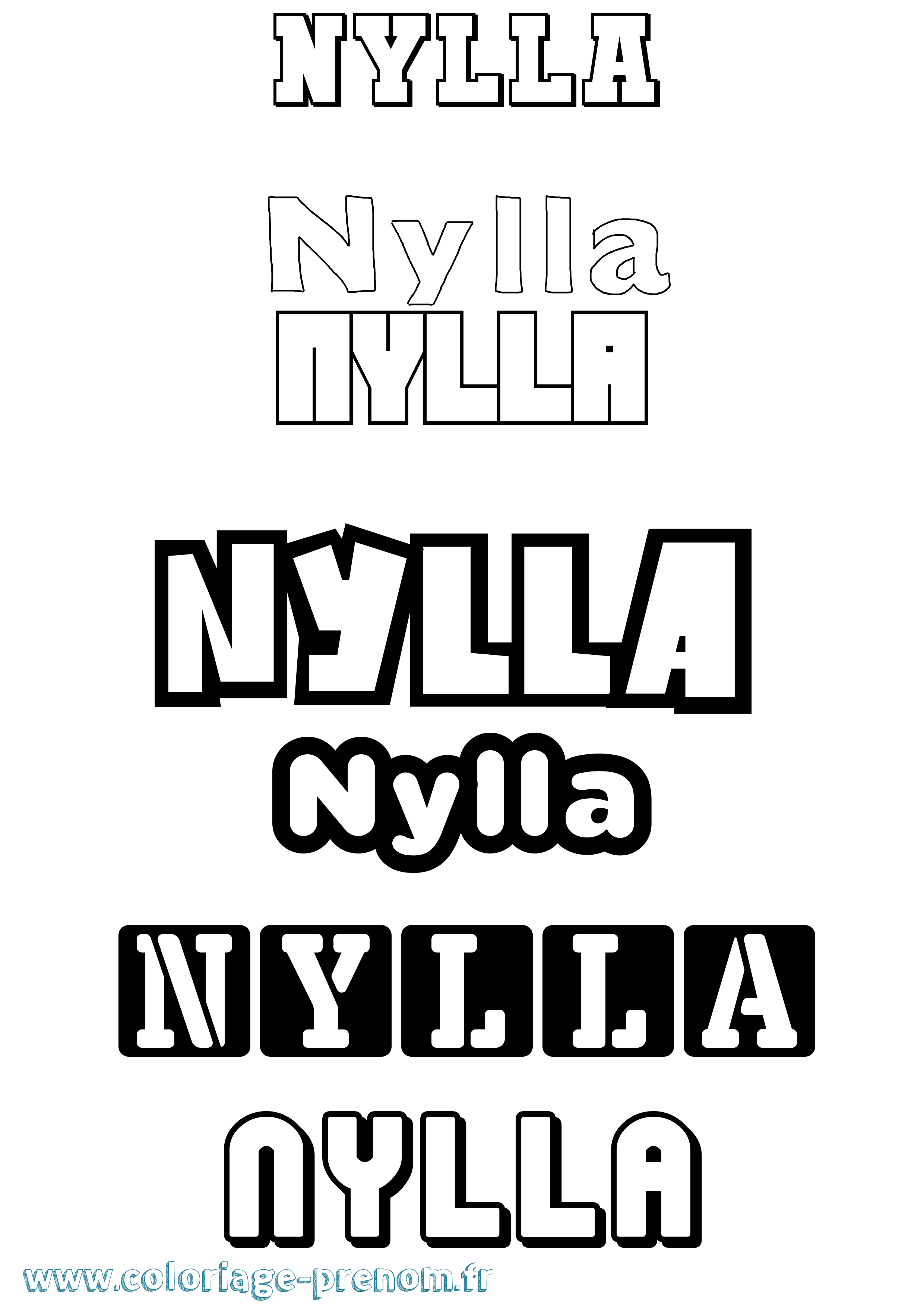 Coloriage Nylla Simple Coloriage prénom Nylla Simple
