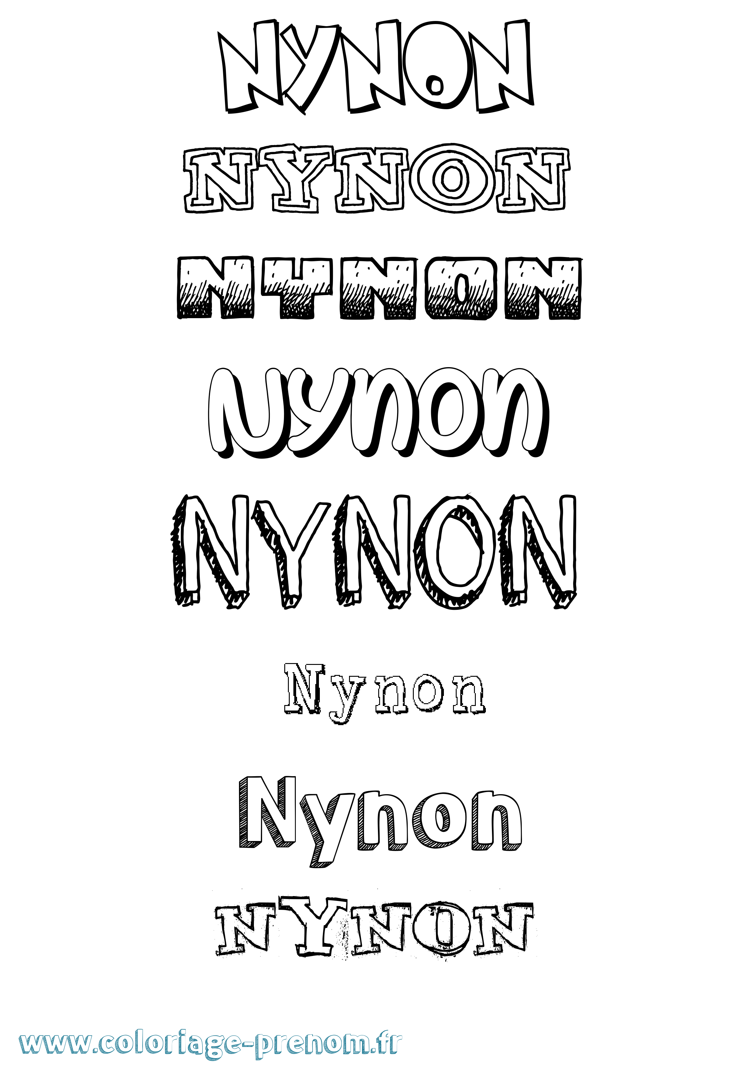 Coloriage Nynon Dessiné Coloriage prénom Nynon Dessiné