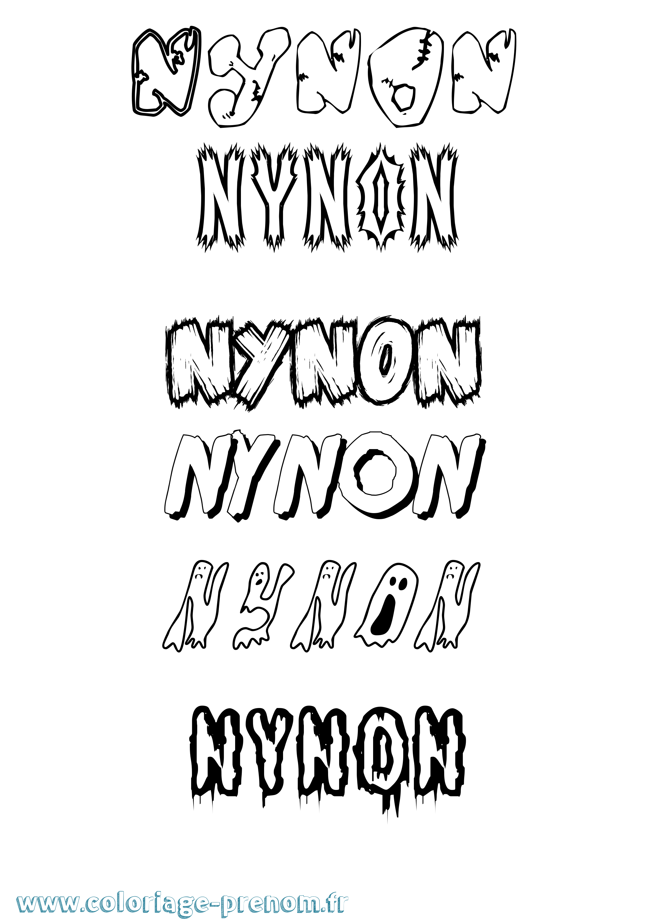 Coloriage Nynon Frisson Coloriage prénom Nynon Frisson