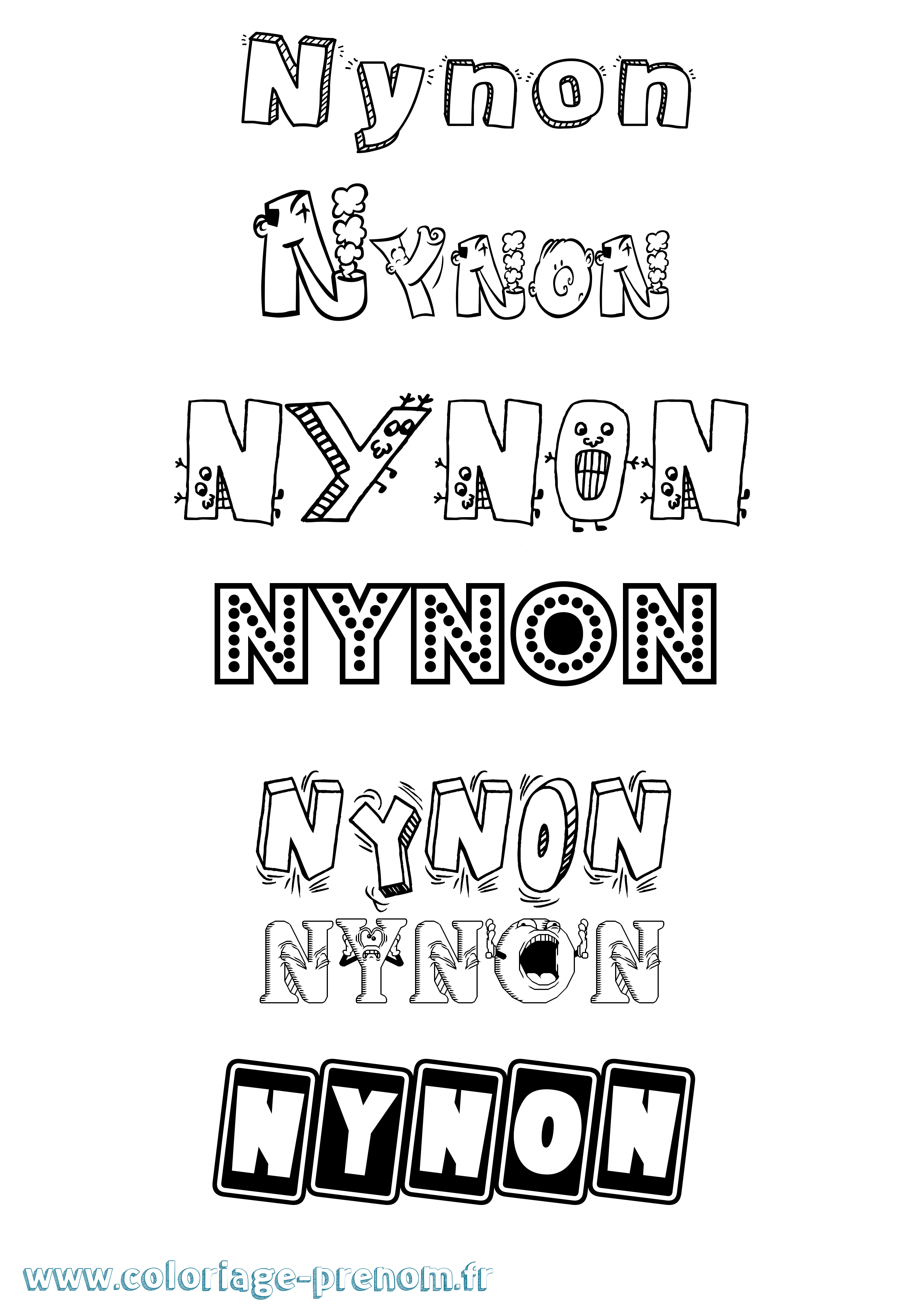 Coloriage Nynon Fun Coloriage prénom Nynon Fun