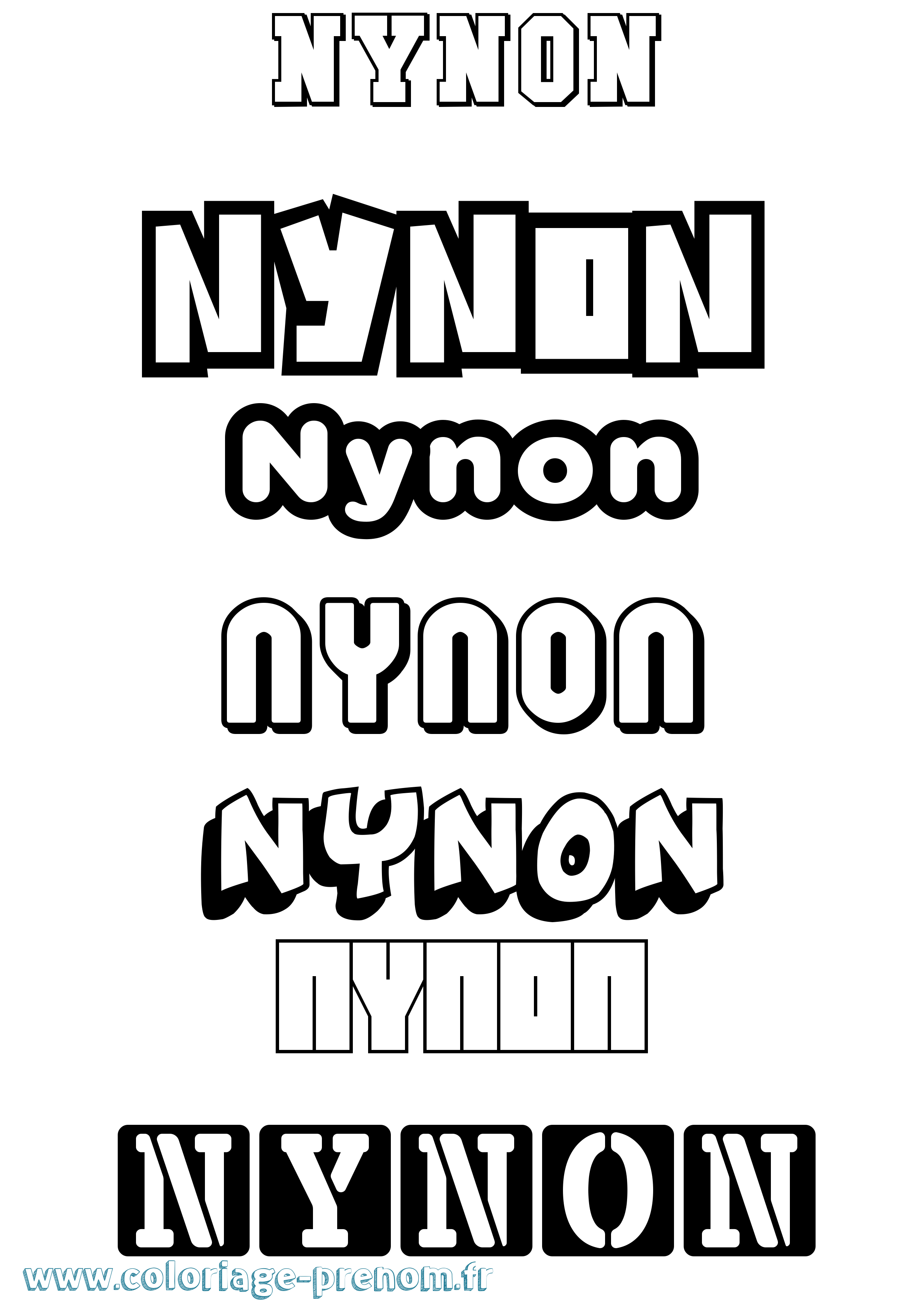 Coloriage Nynon Simple Coloriage prénom Nynon Simple