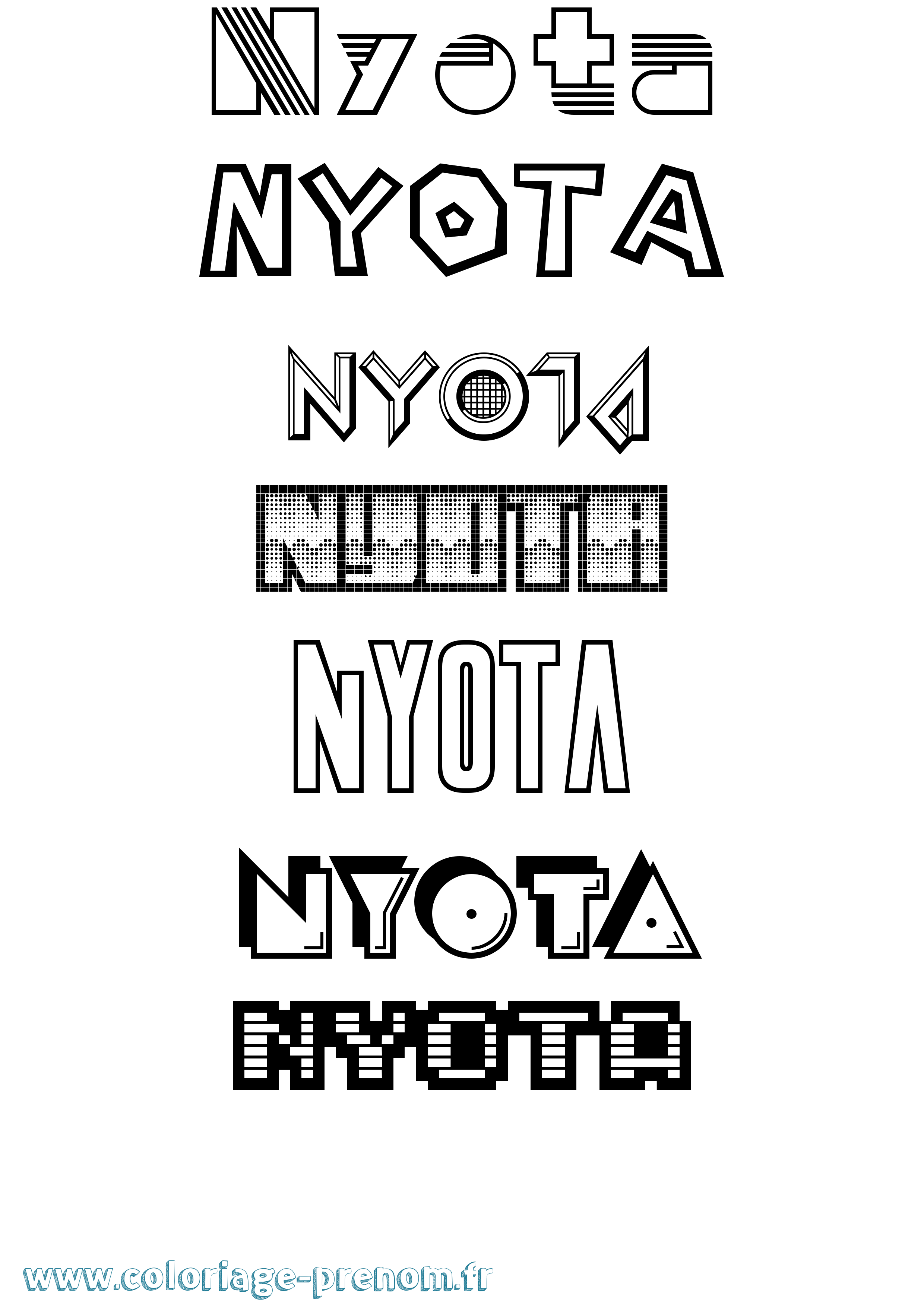 Coloriage Nyota Jeux Vidéos Coloriage prénom Nyota Jeux Vidéos