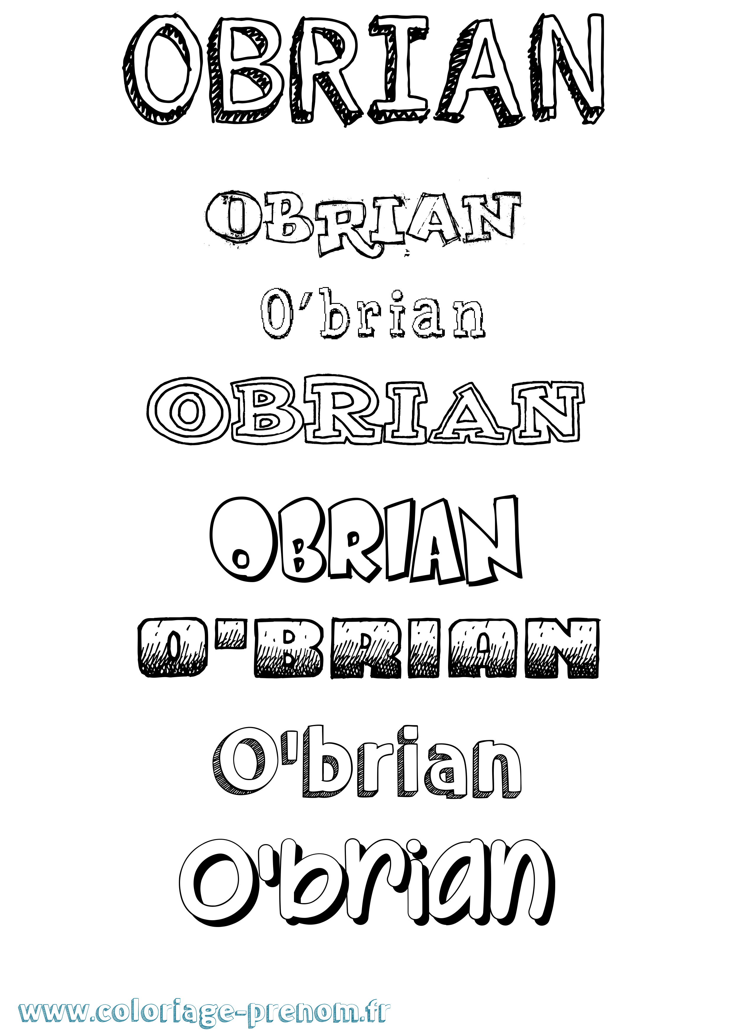 Coloriage O'Brian Dessiné Coloriage prénom O'Brian Dessiné