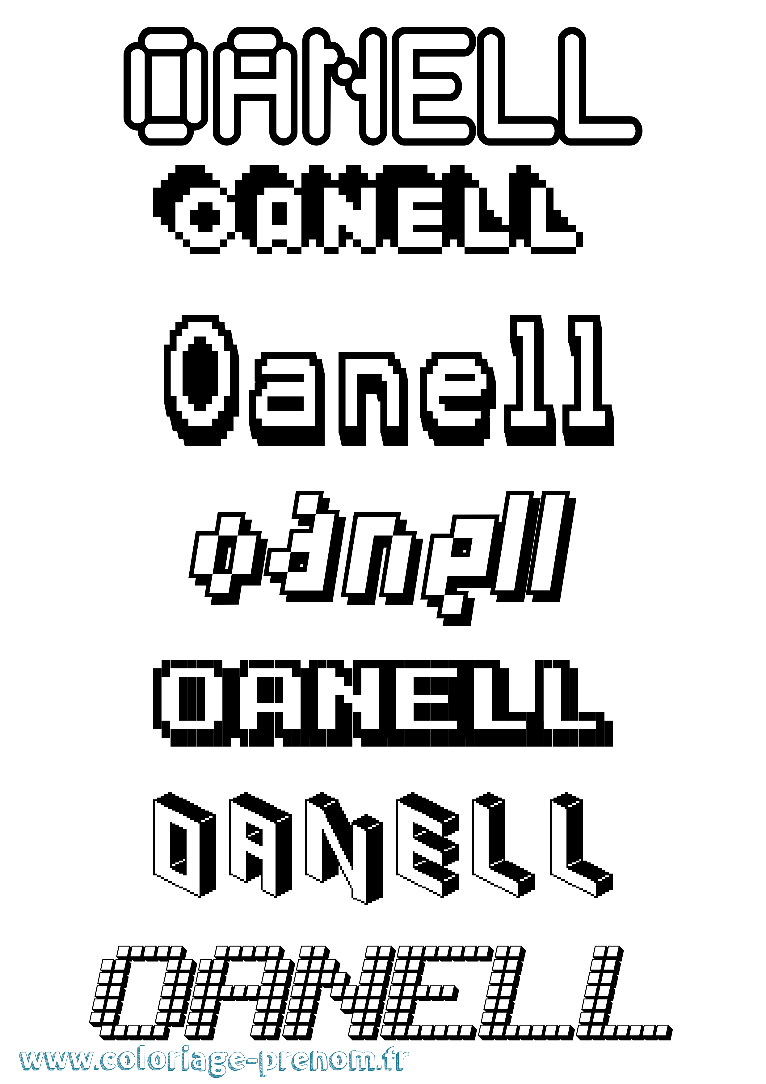 Coloriage Oanell Pixel Coloriage prénom Oanell Pixel