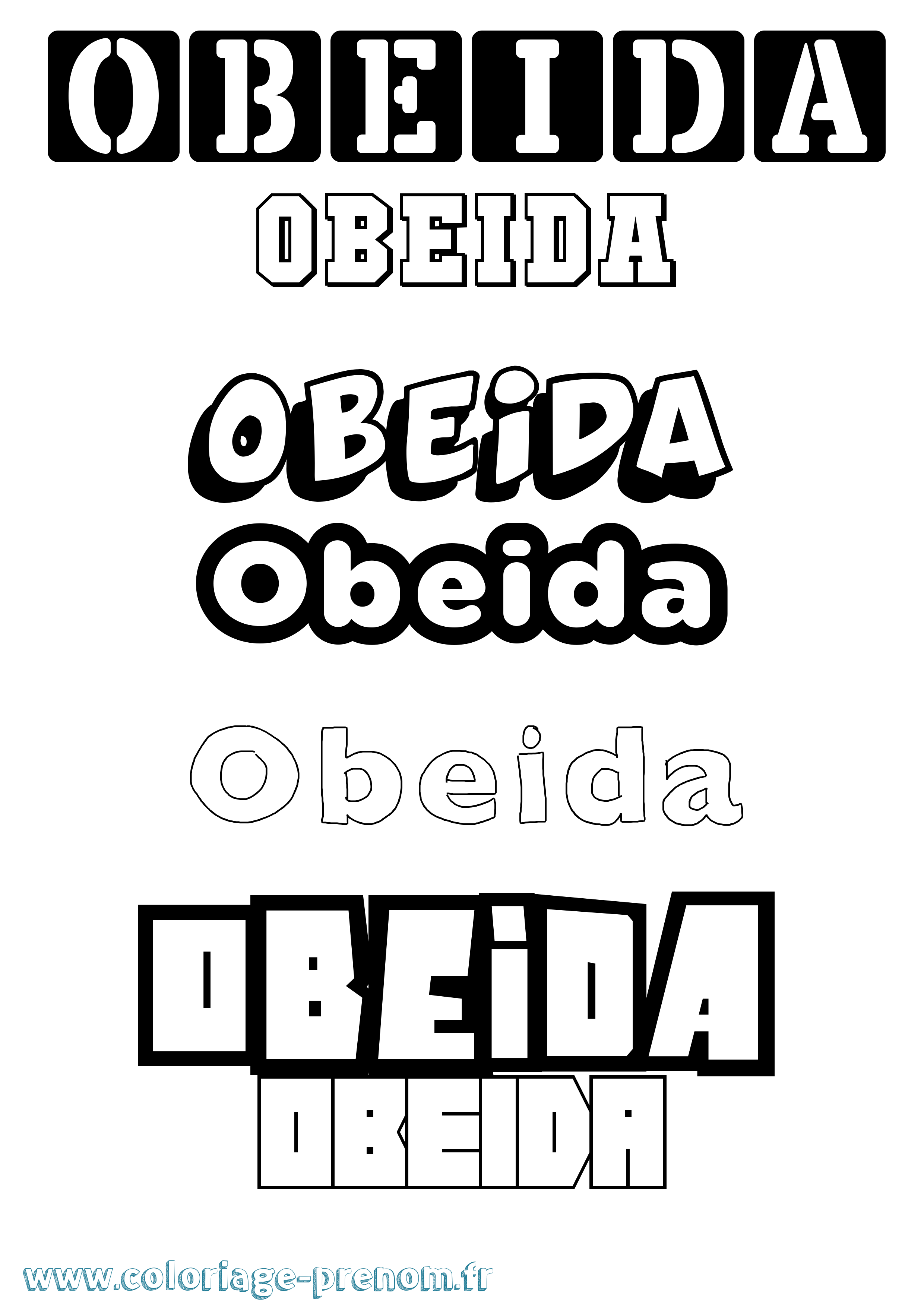 Coloriage Obeida Simple Coloriage prénom Obeida Simple