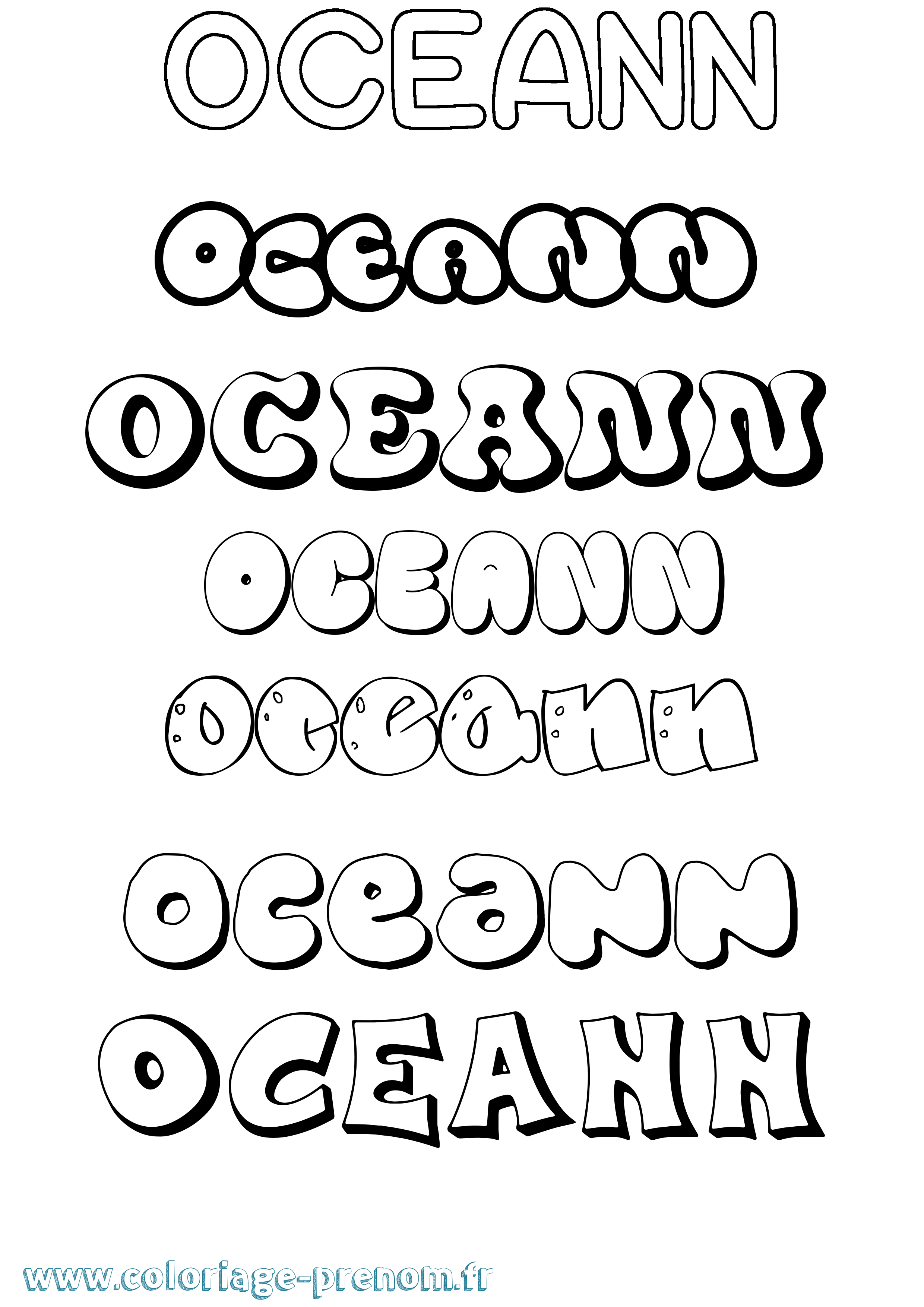 Coloriage Oceann Bubble Coloriage prénom Oceann Bubble