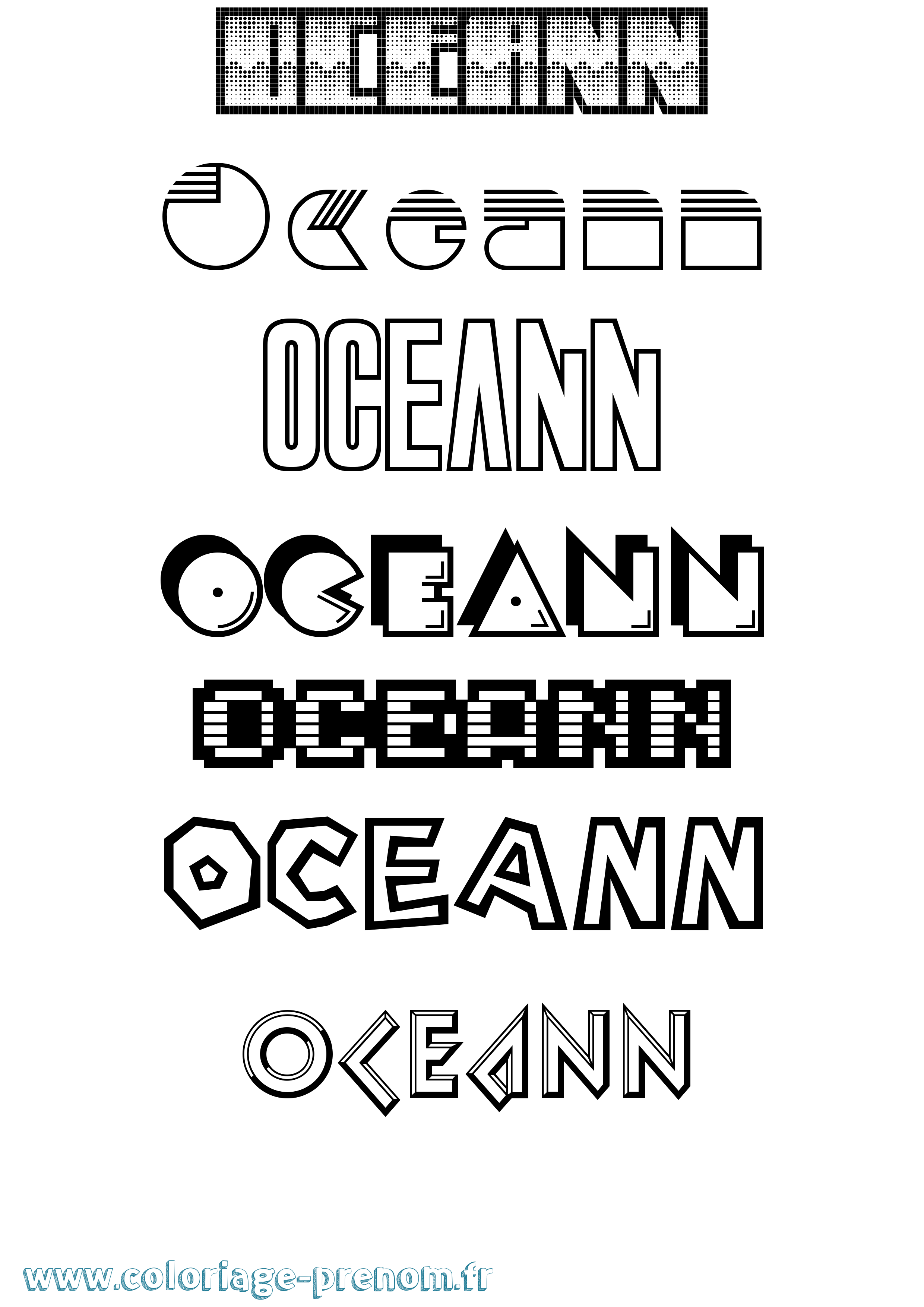 Coloriage Oceann Jeux Vidéos Coloriage prénom Oceann Jeux Vidéos