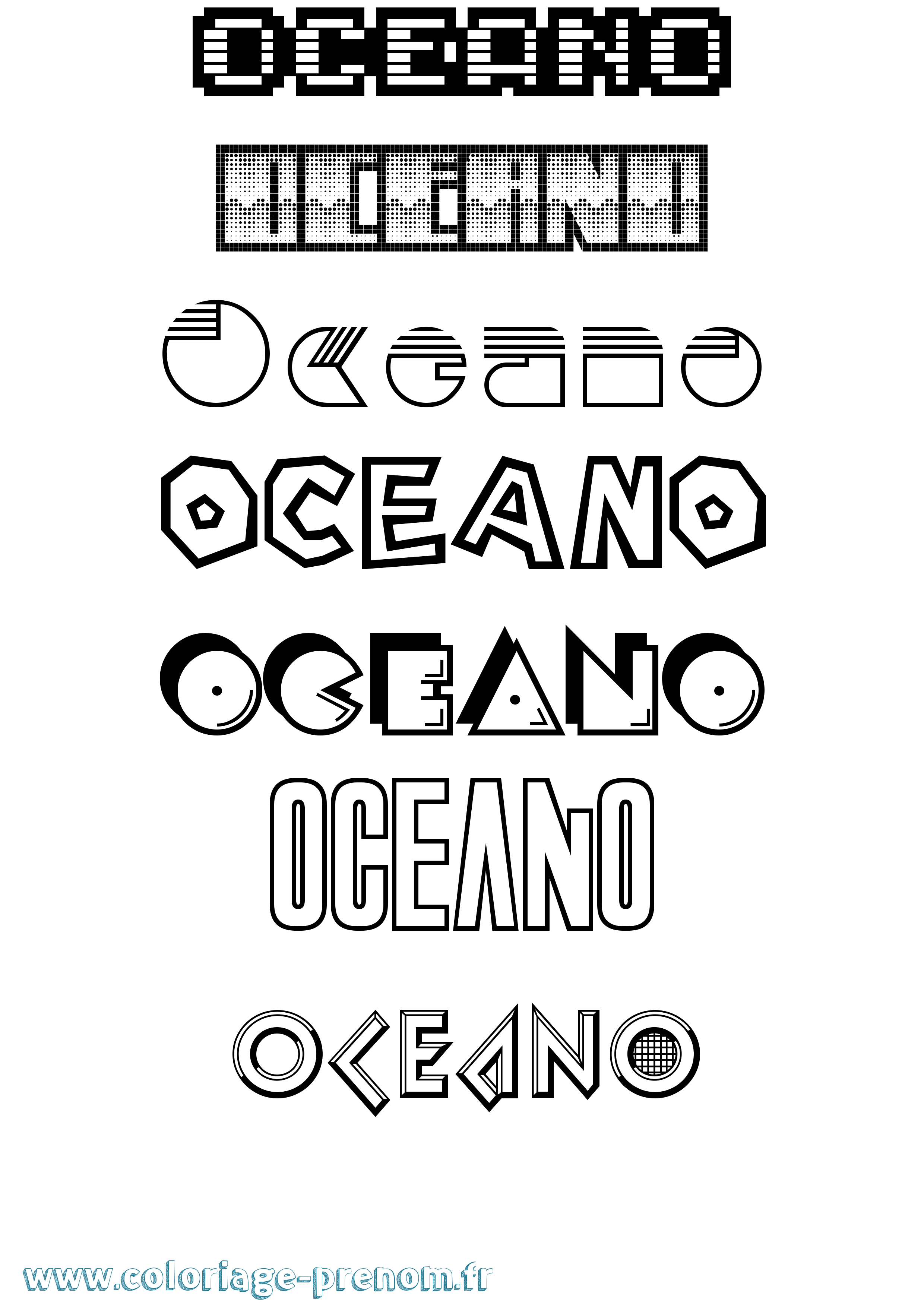 Coloriage Oceano Jeux Vidéos Coloriage prénom Oceano Jeux Vidéos