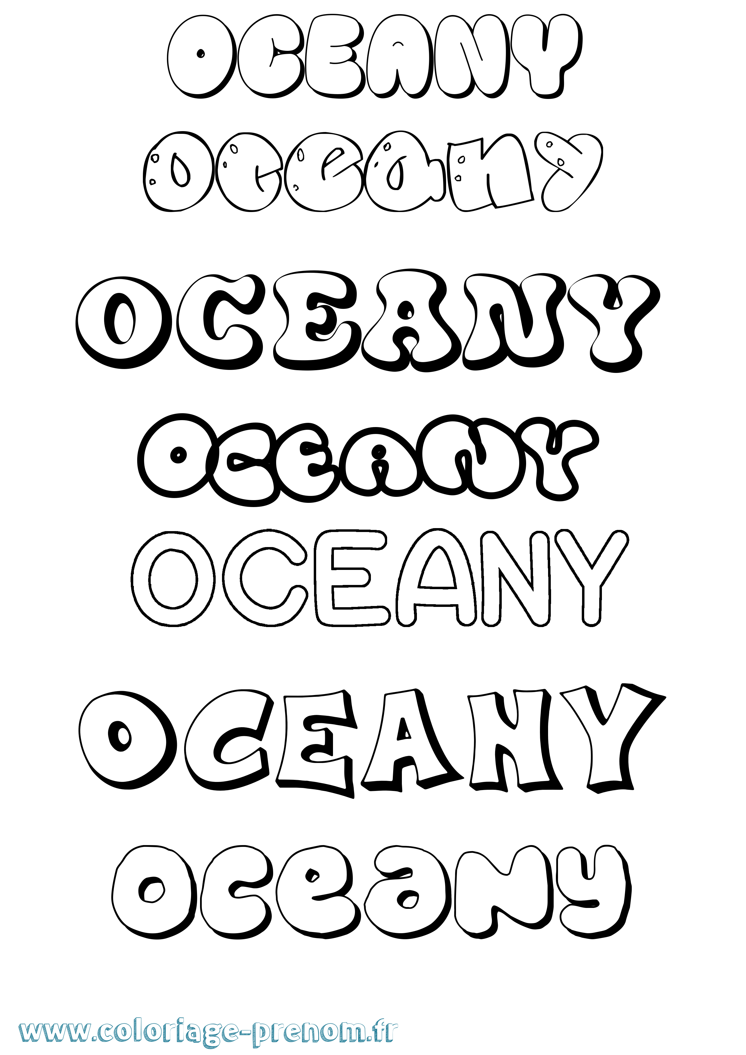 Coloriage Oceany Bubble Coloriage prénom Oceany Bubble
