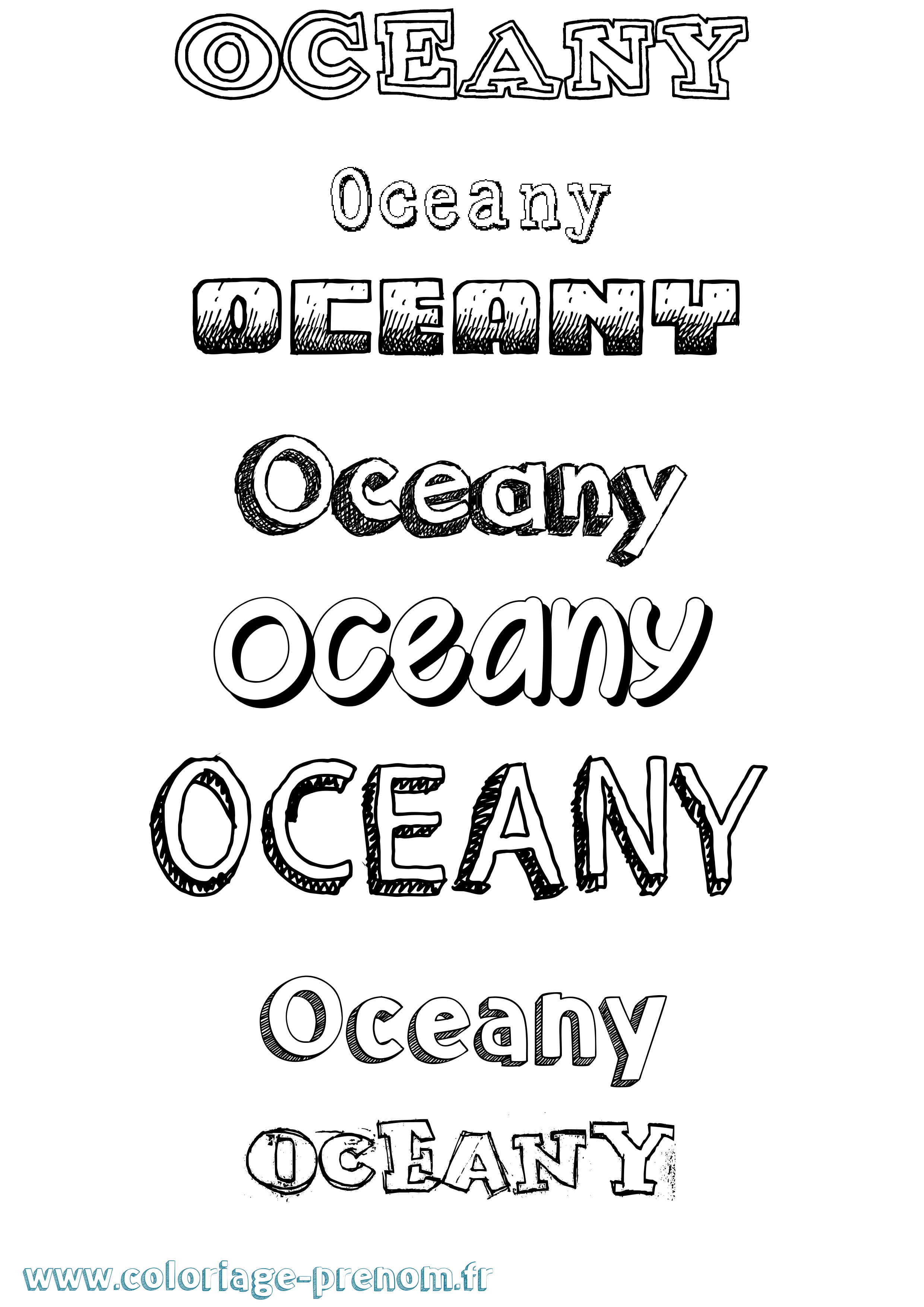 Coloriage Oceany Dessiné Coloriage prénom Oceany Dessiné