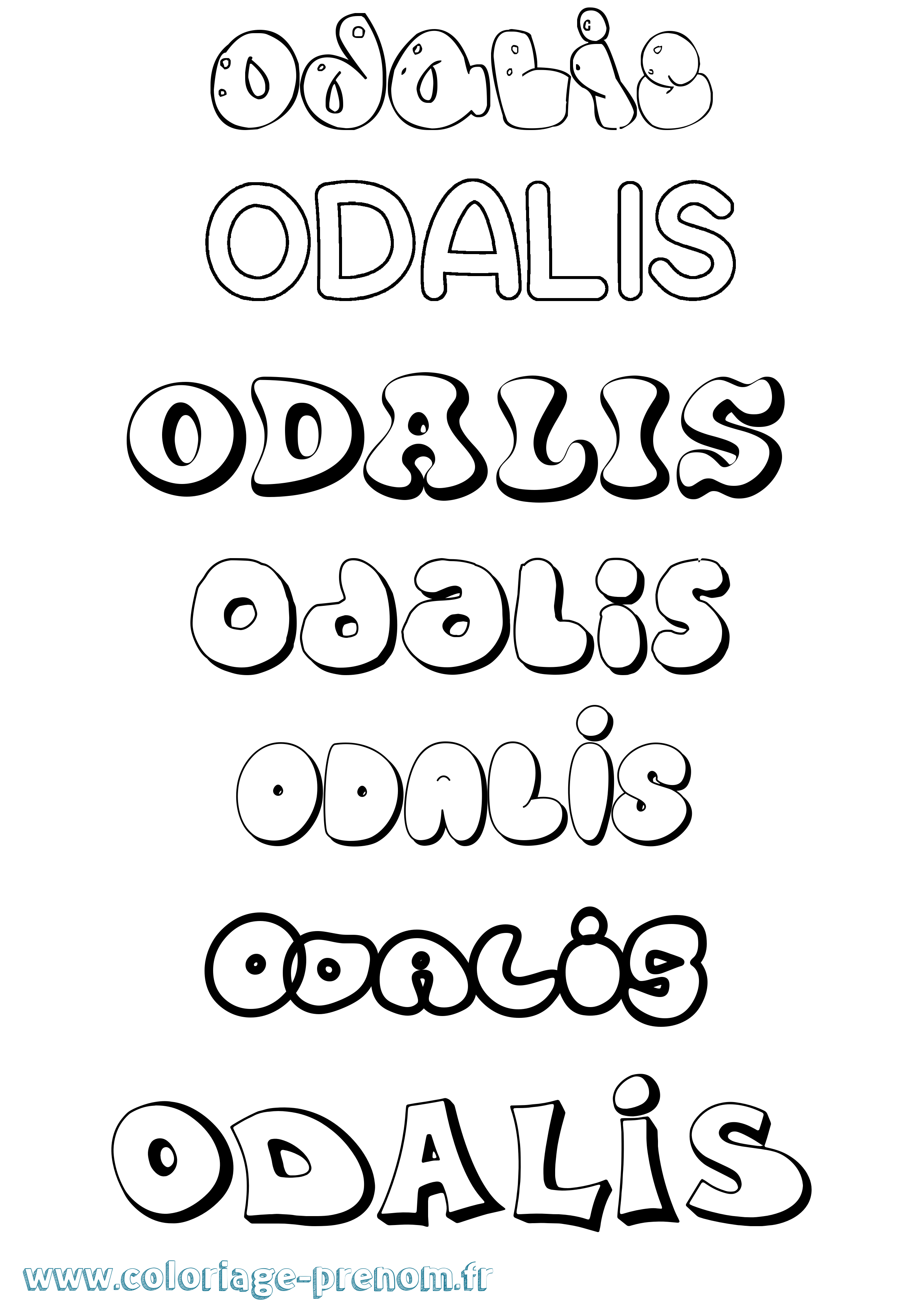 Coloriage Odalis Bubble Coloriage prénom Odalis Bubble