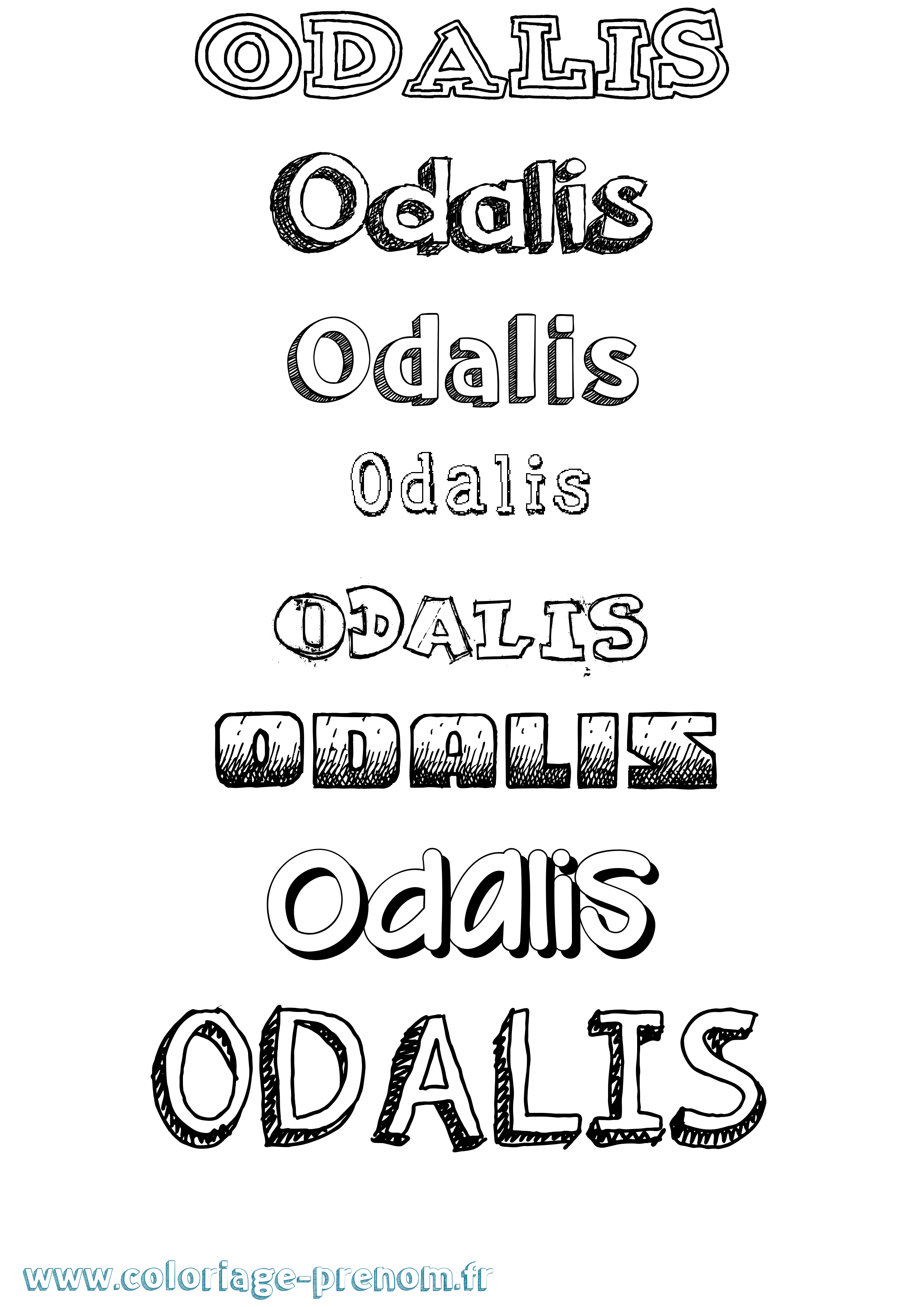 Coloriage Odalis Dessiné Coloriage prénom Odalis Dessiné