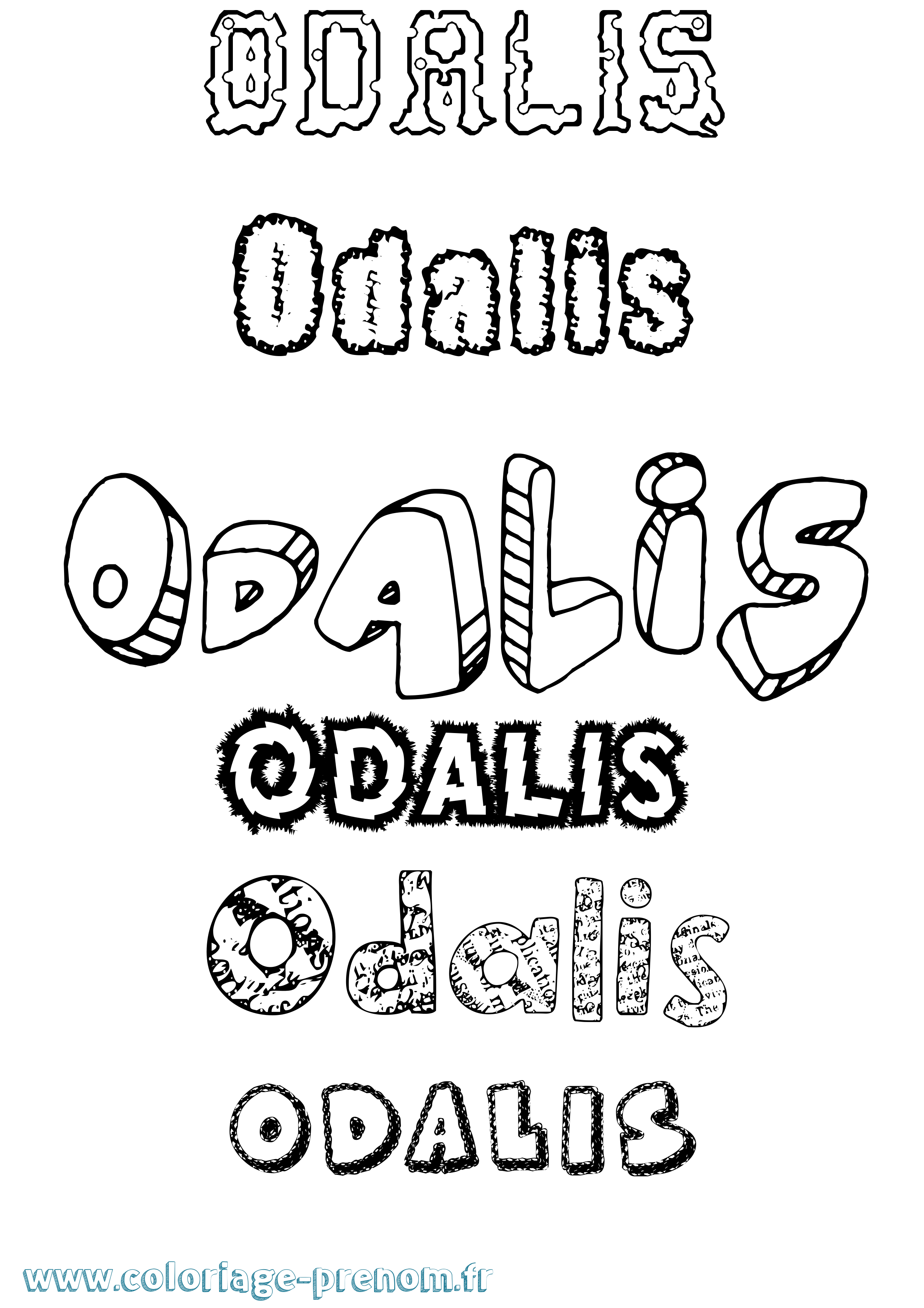 Coloriage Odalis Destructuré Coloriage prénom Odalis Destructuré
