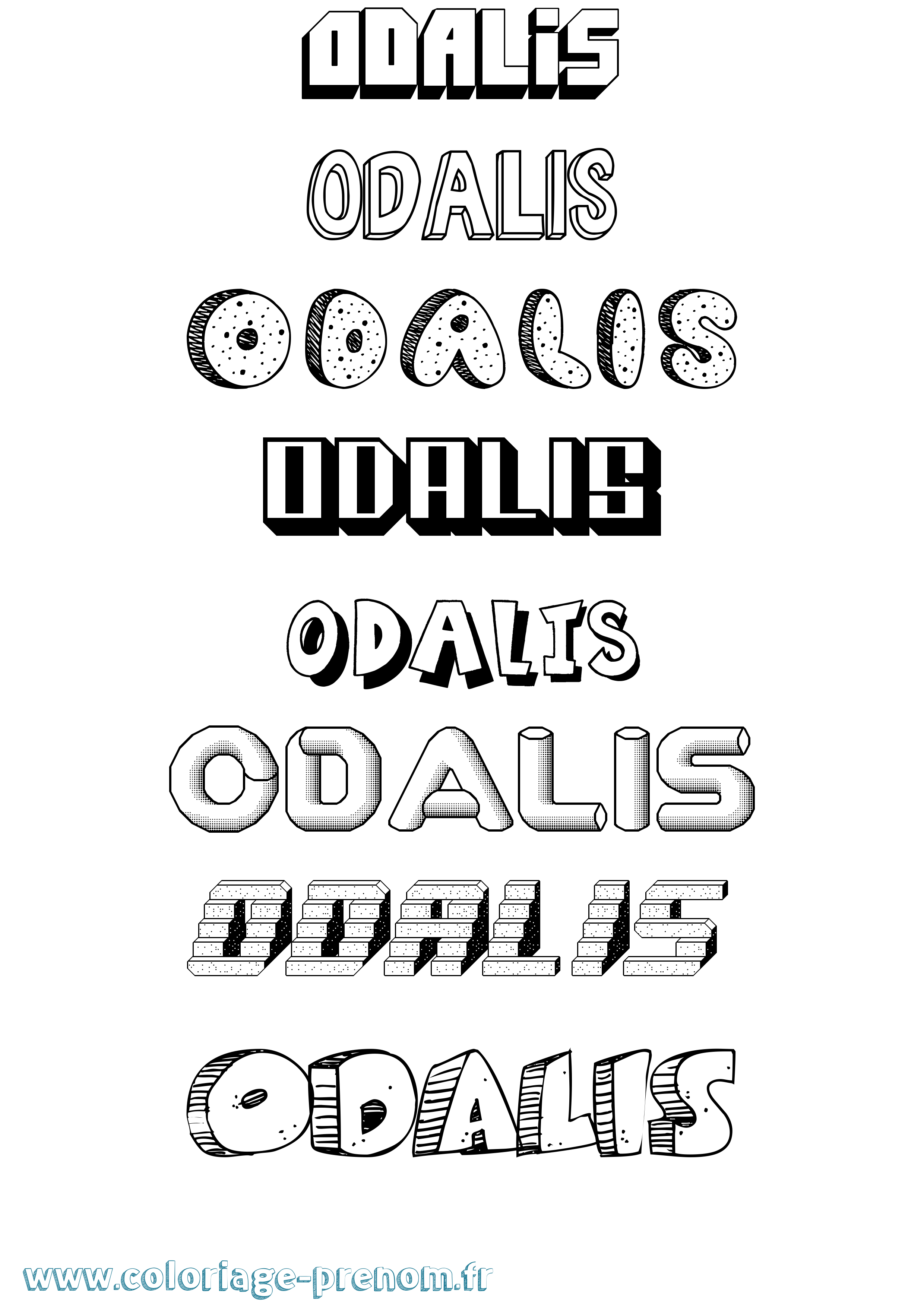 Coloriage Odalis Effet 3D Coloriage prénom Odalis Effet 3D