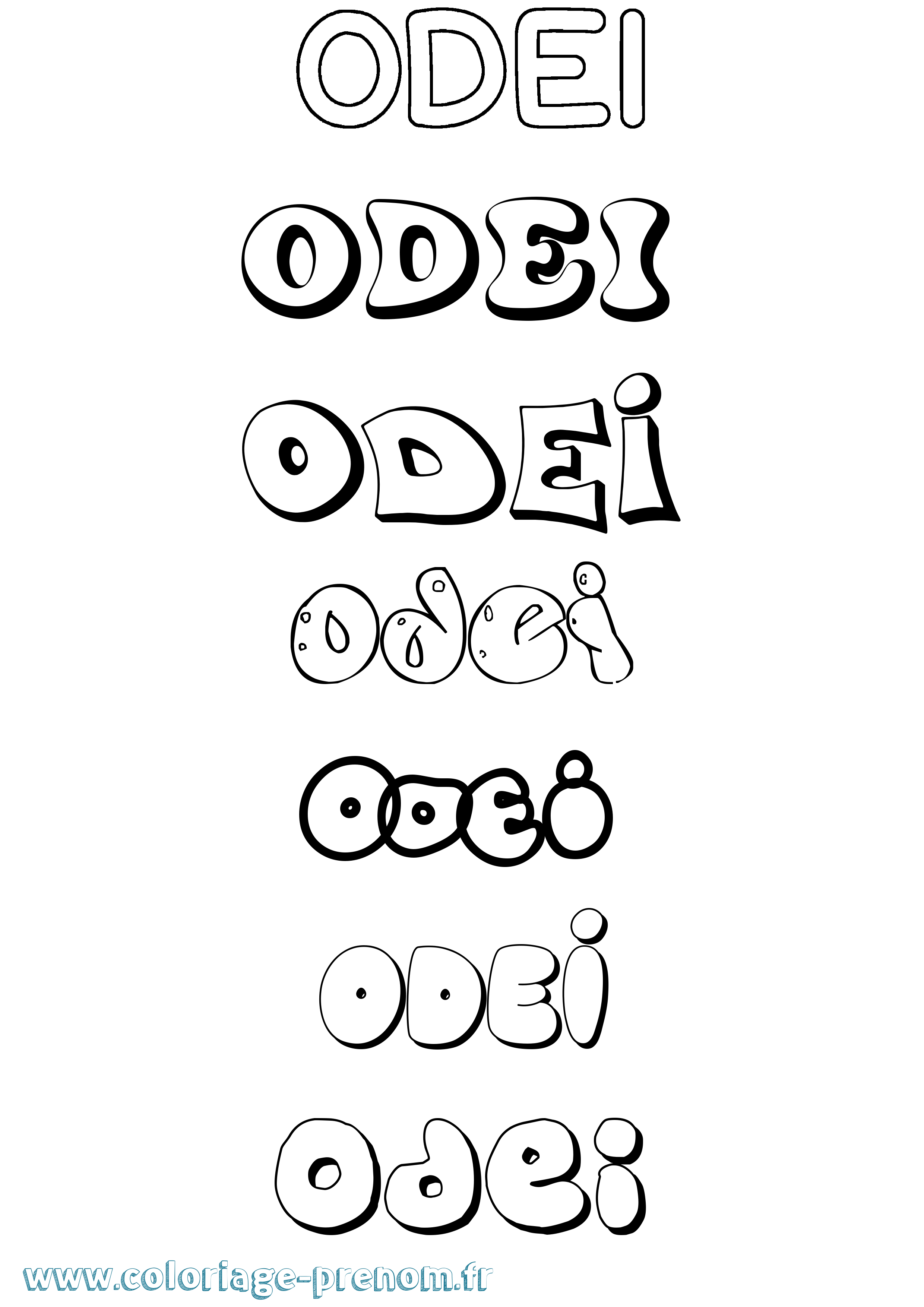 Coloriage Odei Bubble Coloriage prénom Odei Bubble
