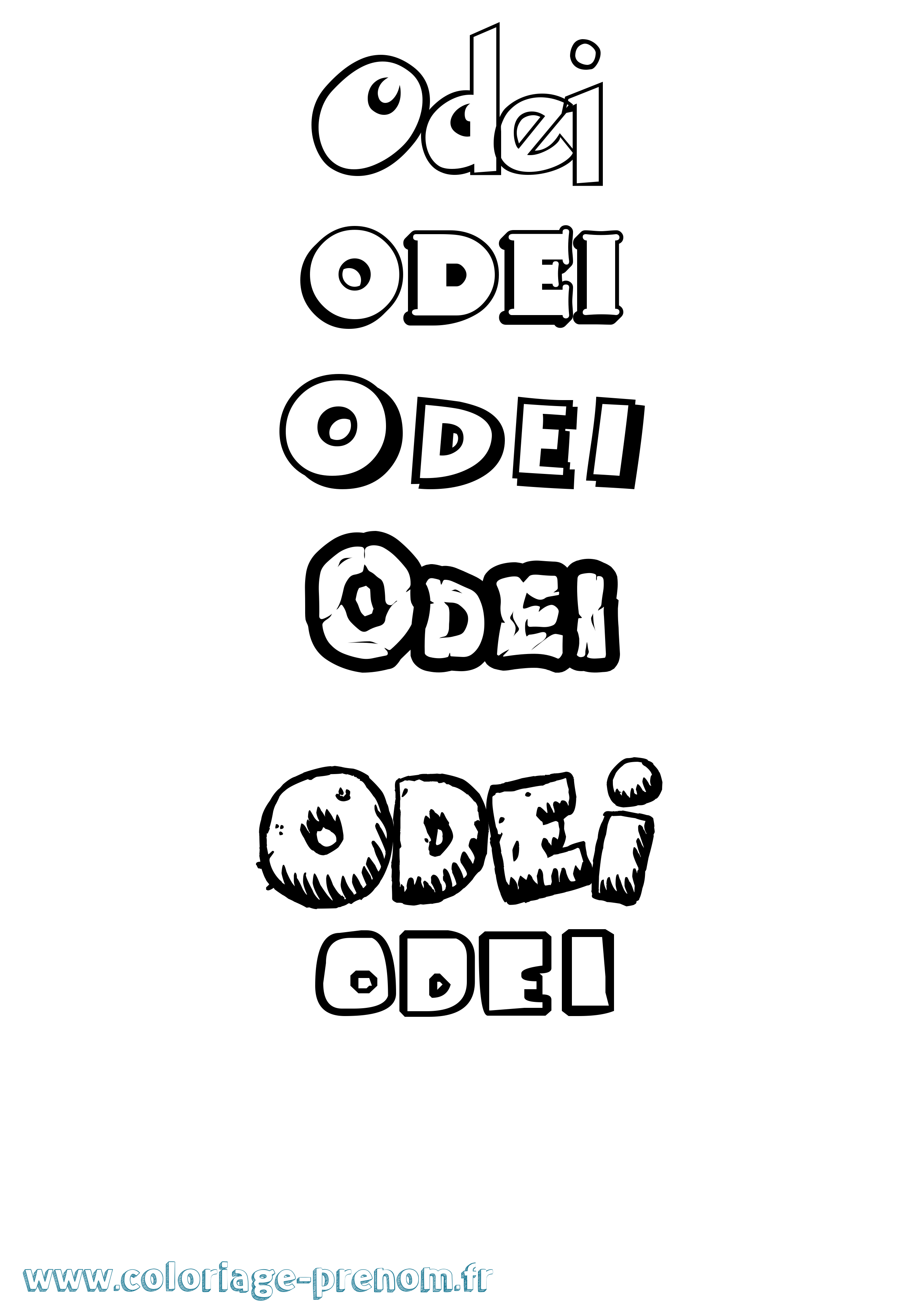Coloriage Odei Dessin Animé Coloriage prénom Odei Dessin Animé