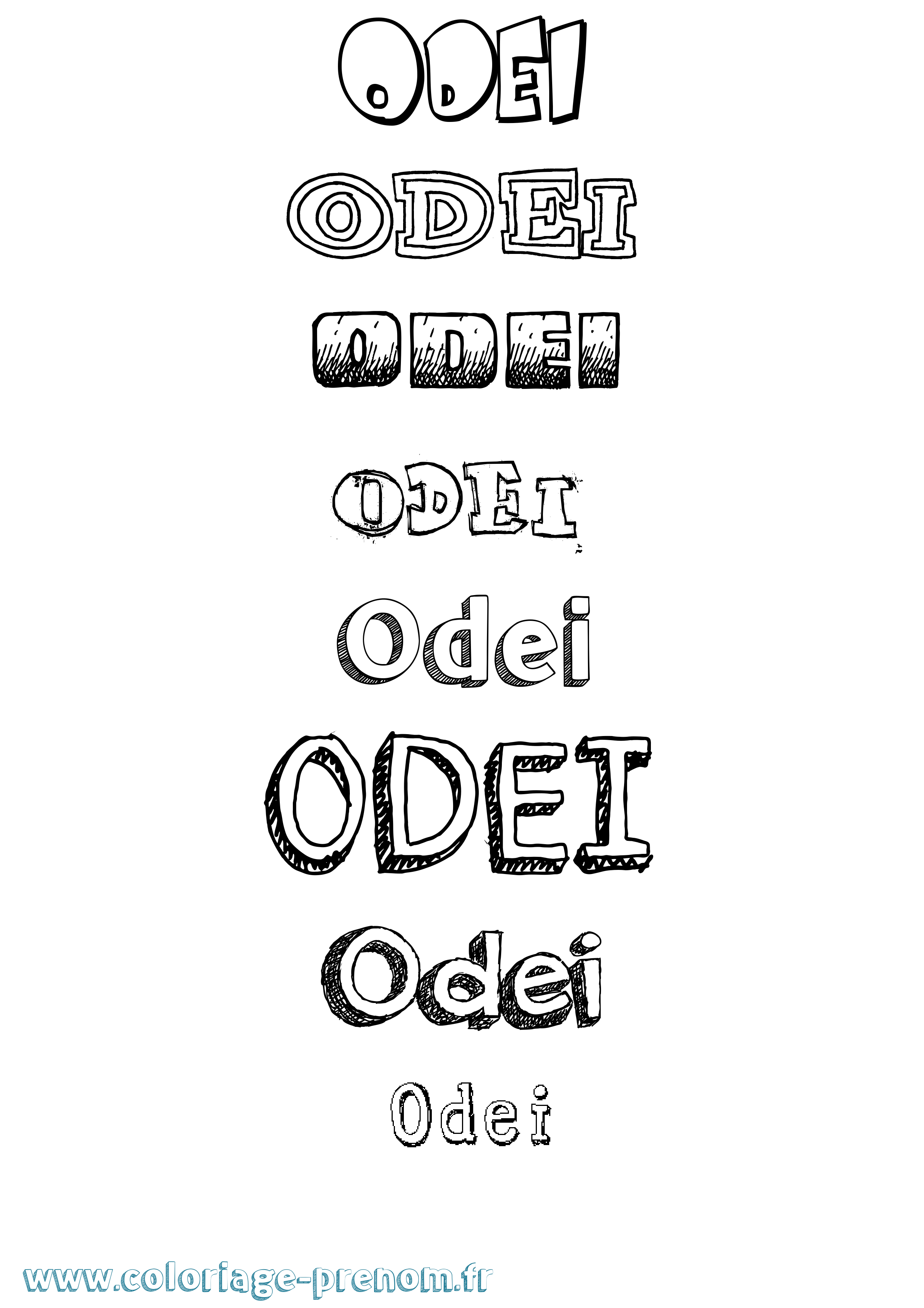 Coloriage Odei Dessiné Coloriage prénom Odei Dessiné