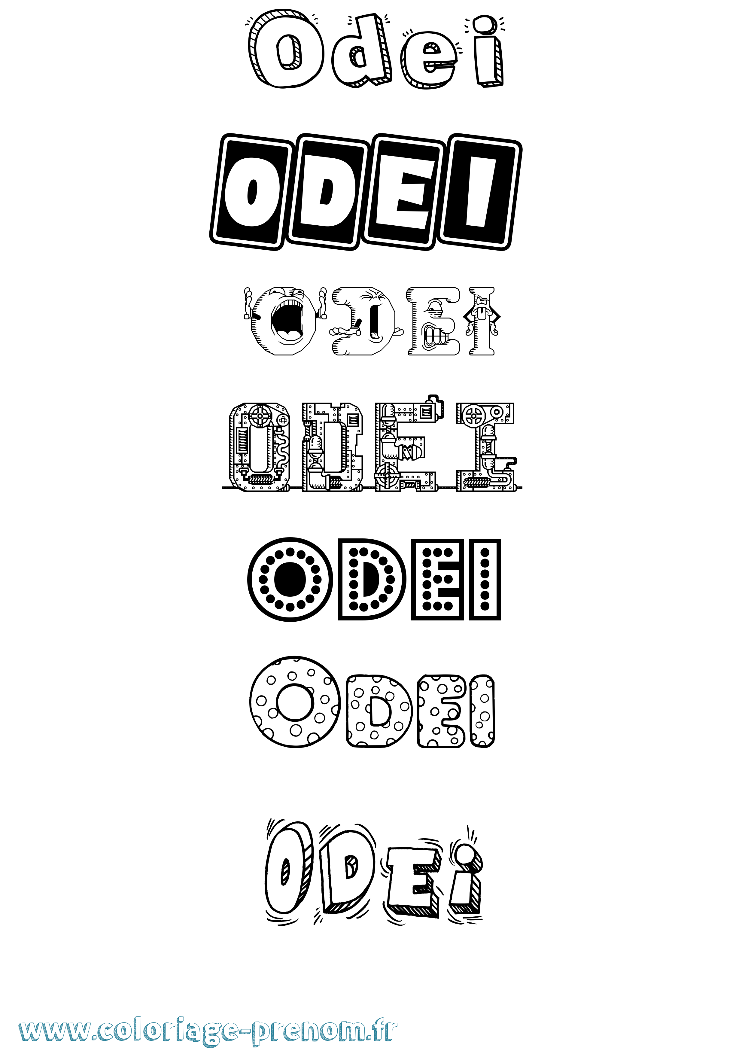 Coloriage Odei Fun Coloriage prénom Odei Fun