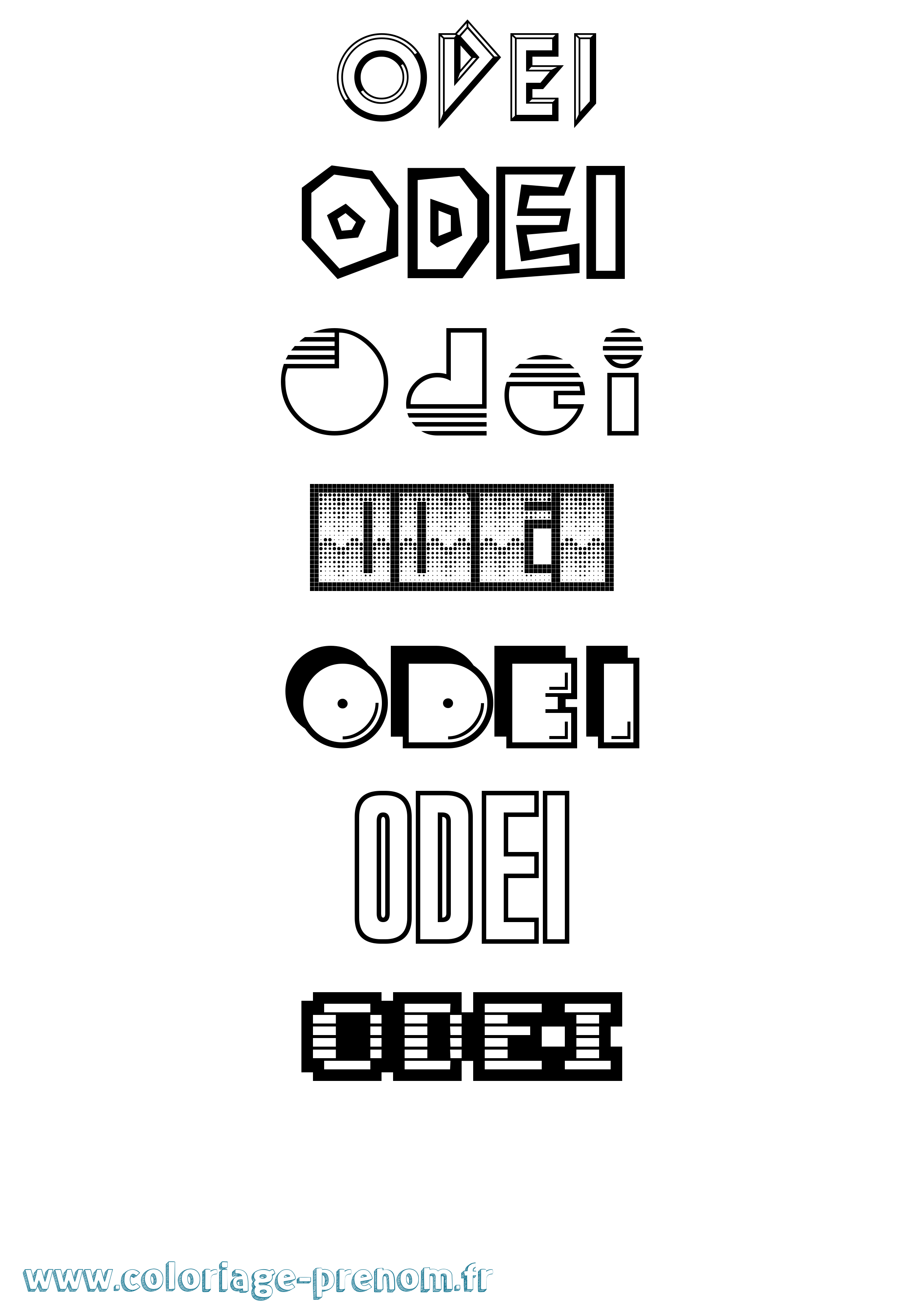 Coloriage Odei Jeux Vidéos Coloriage prénom Odei Jeux Vidéos