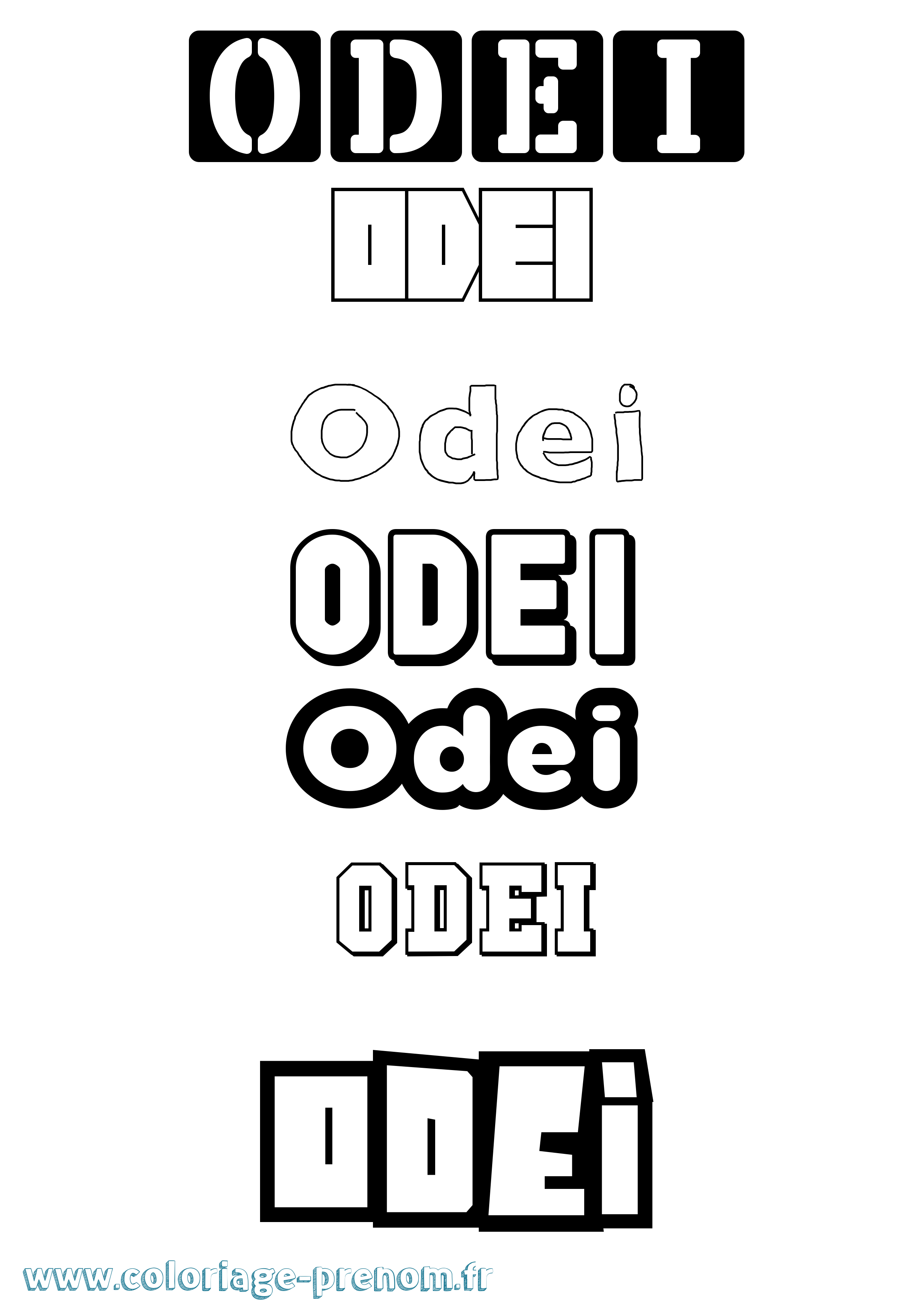 Coloriage Odei Simple Coloriage prénom Odei Simple