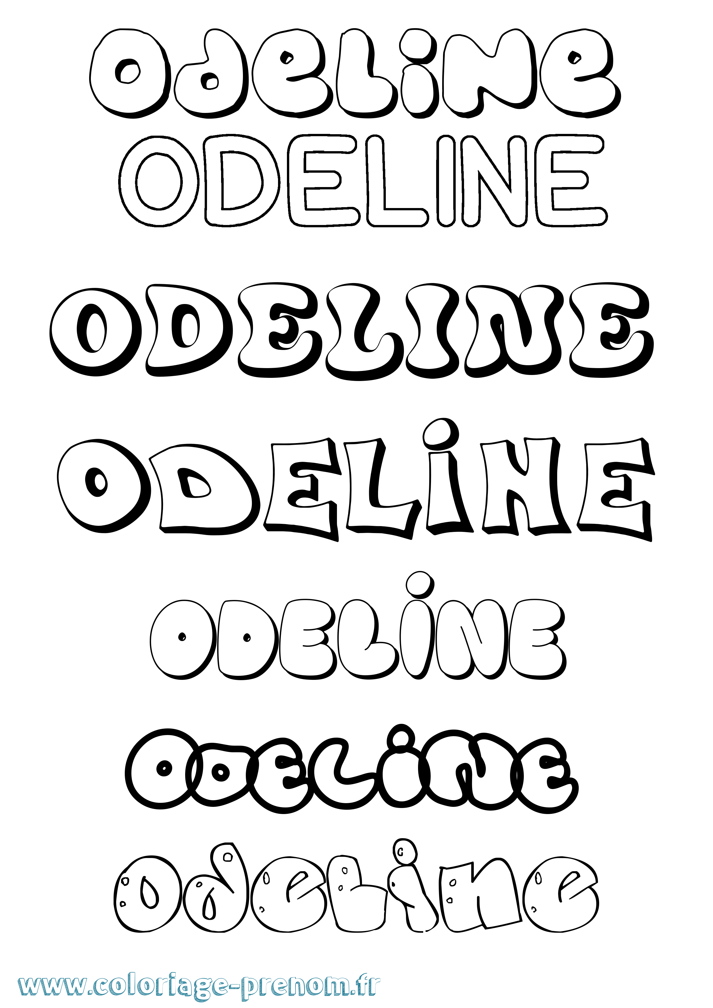 Coloriage Odeline Bubble Coloriage prénom Odeline Bubble