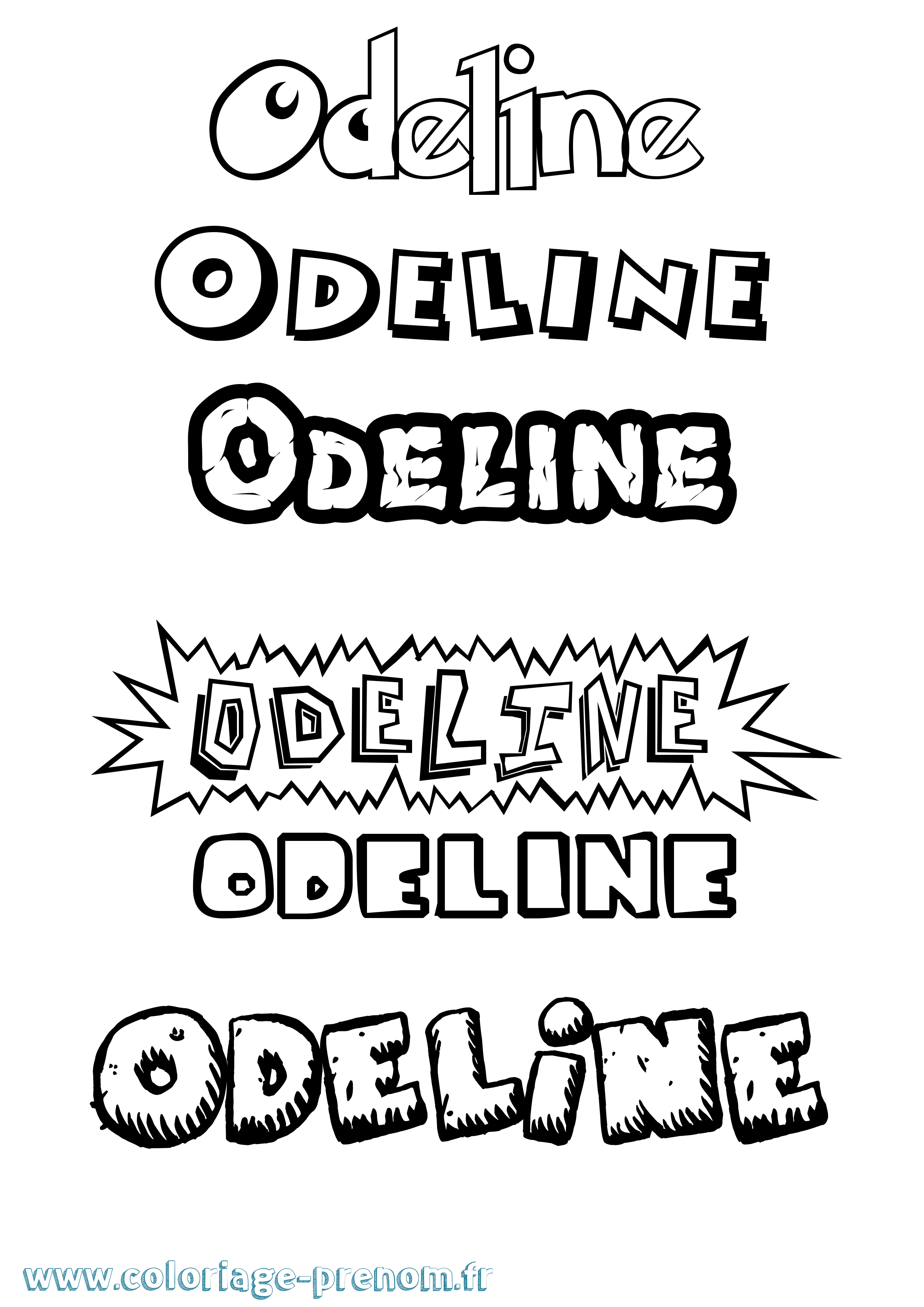 Coloriage Odeline Dessin Animé Coloriage prénom Odeline Dessin Animé