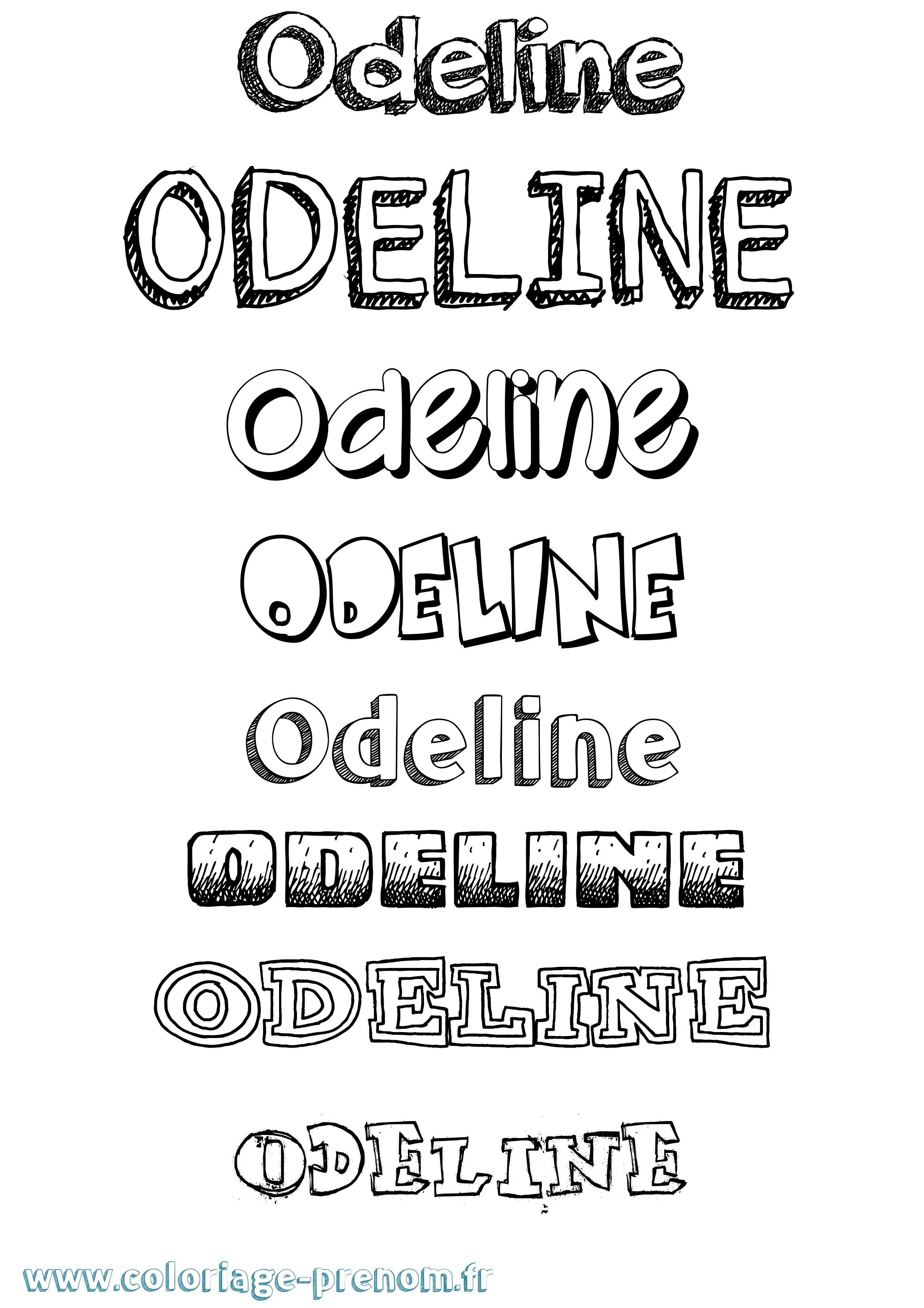 Coloriage Odeline Dessiné Coloriage prénom Odeline Dessiné