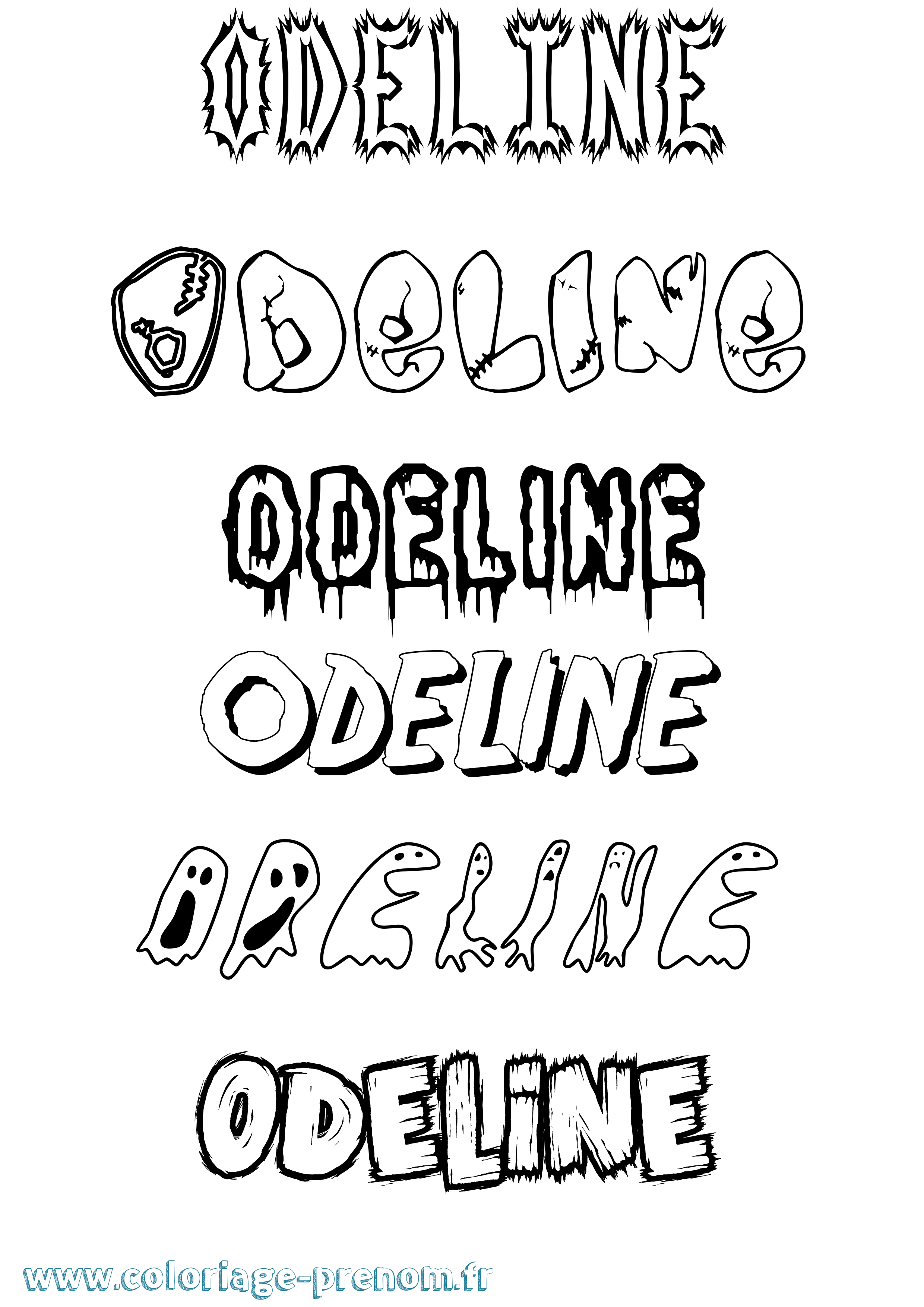 Coloriage Odeline Frisson Coloriage prénom Odeline Frisson