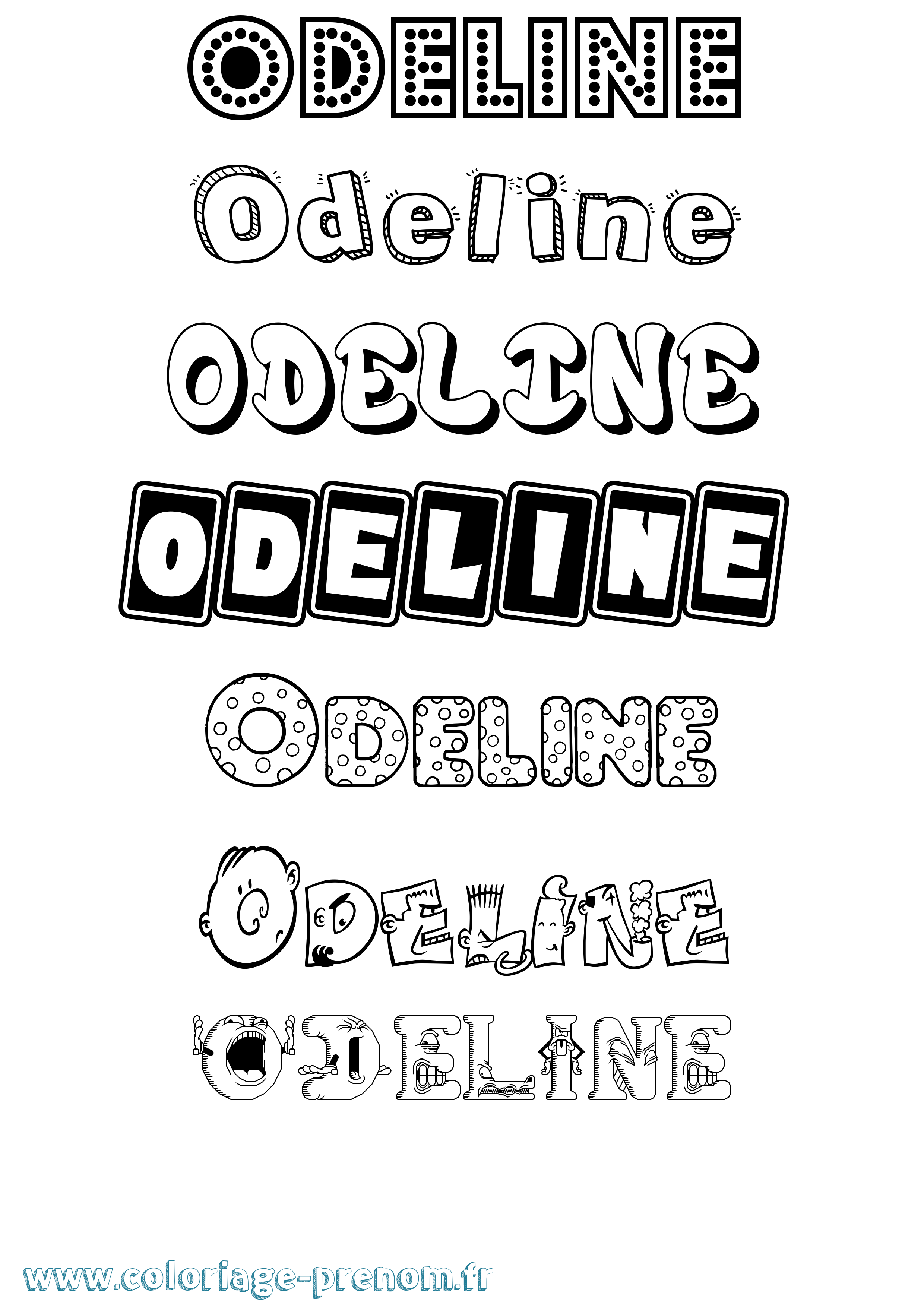 Coloriage Odeline Fun Coloriage prénom Odeline Fun