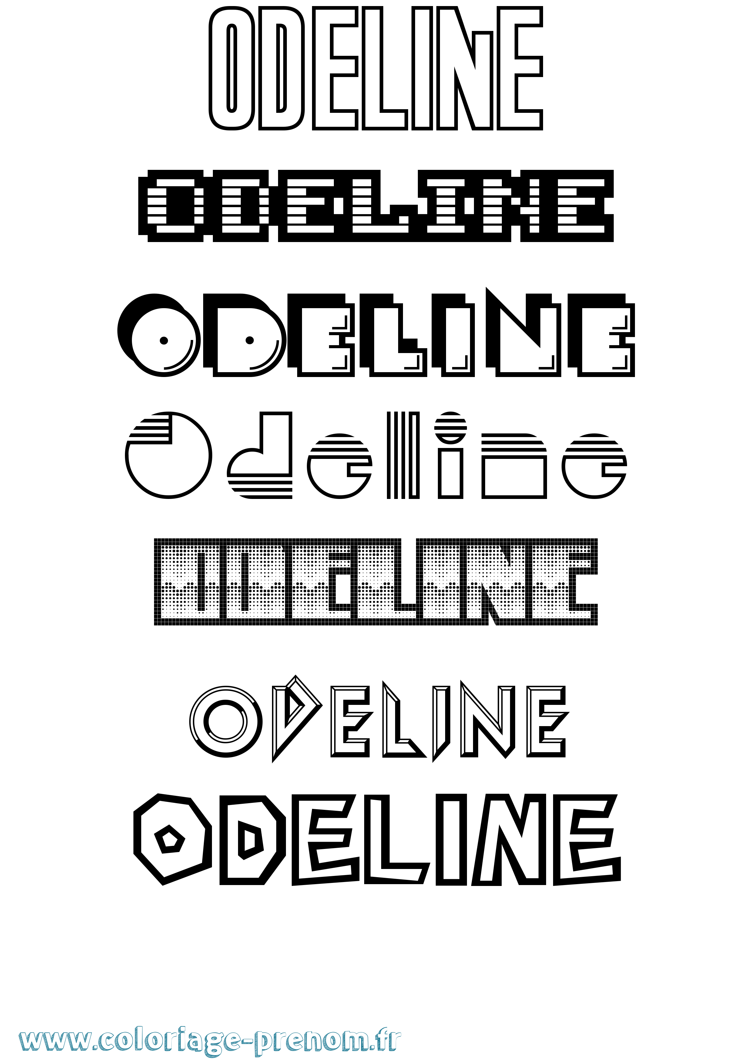 Coloriage Odeline Jeux Vidéos Coloriage prénom Odeline Jeux Vidéos