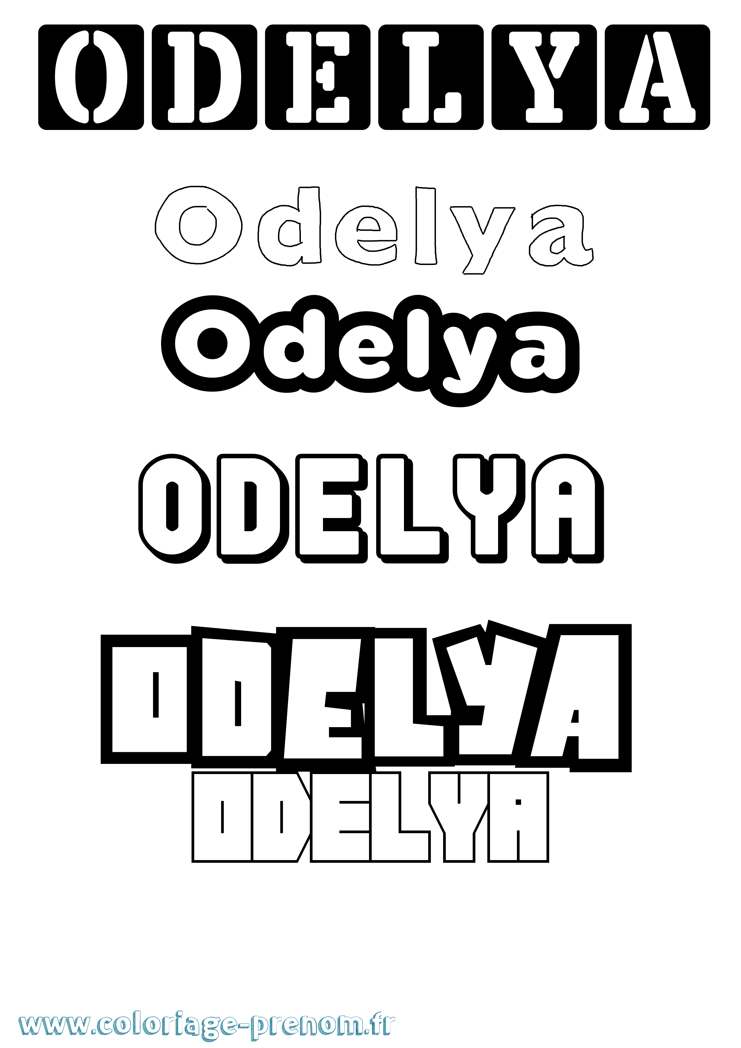 Coloriage Odelya Simple Coloriage prénom Odelya Simple