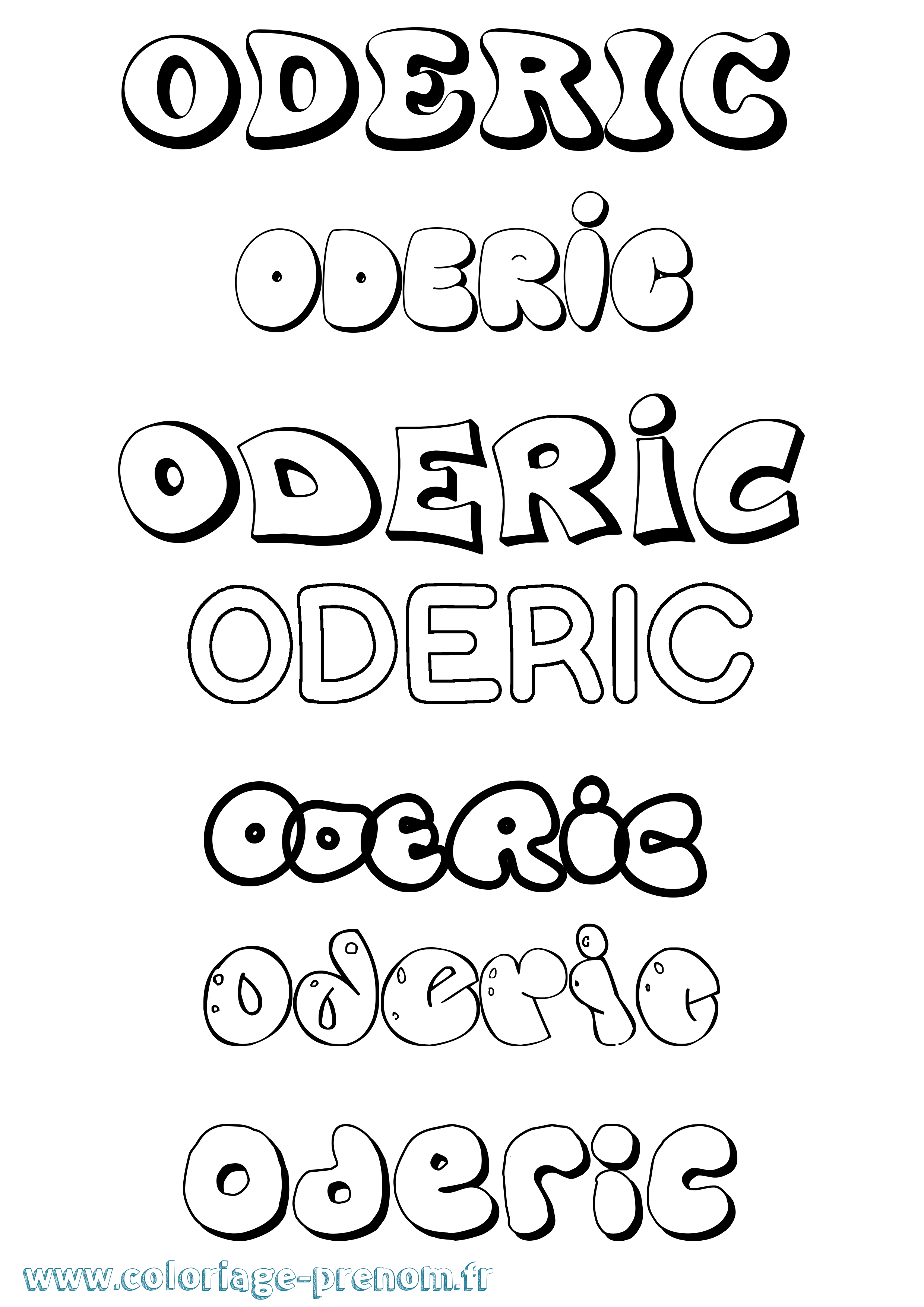 Coloriage Oderic Bubble Coloriage prénom Oderic Bubble