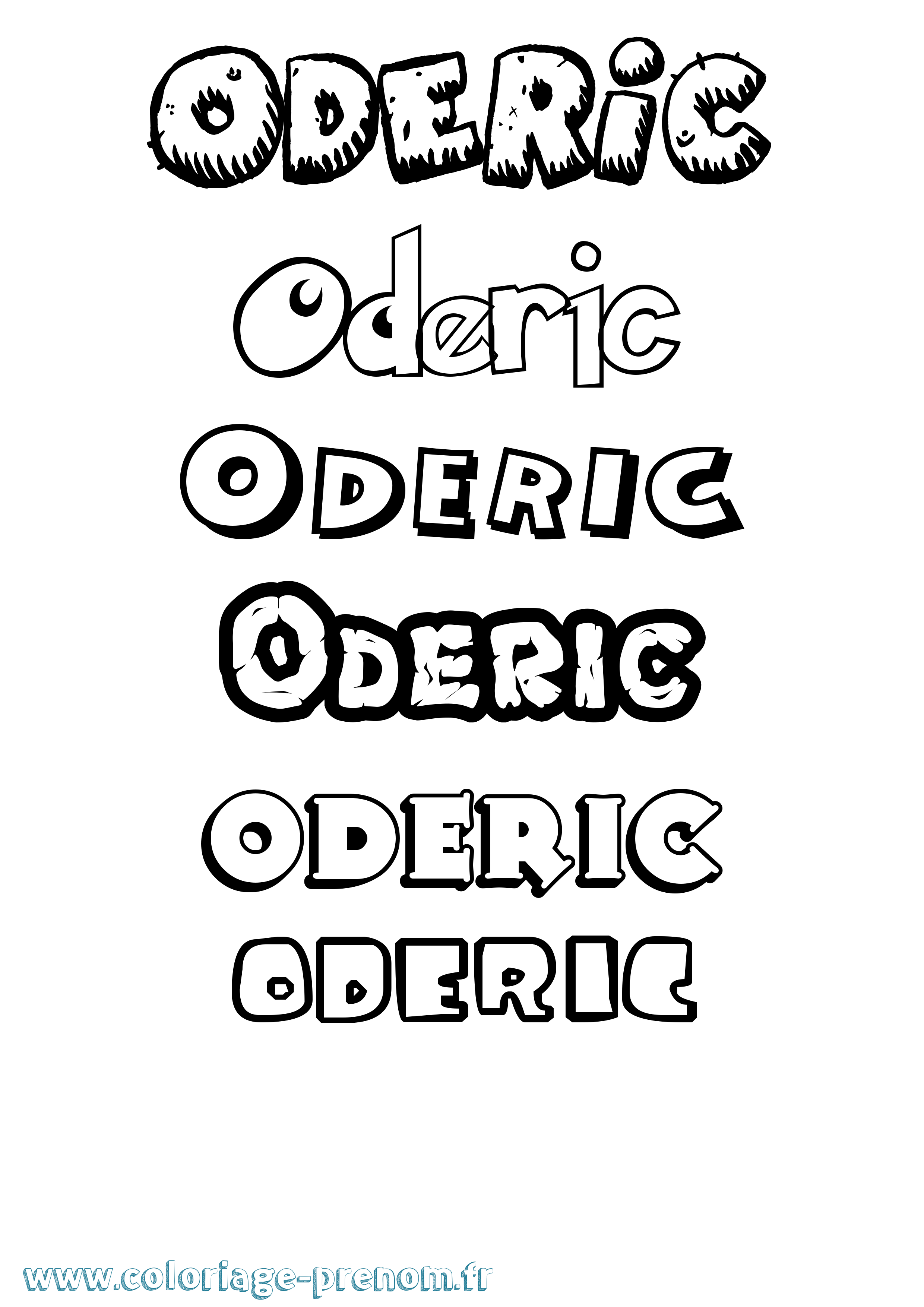 Coloriage Oderic Dessin Animé Coloriage prénom Oderic Dessin Animé