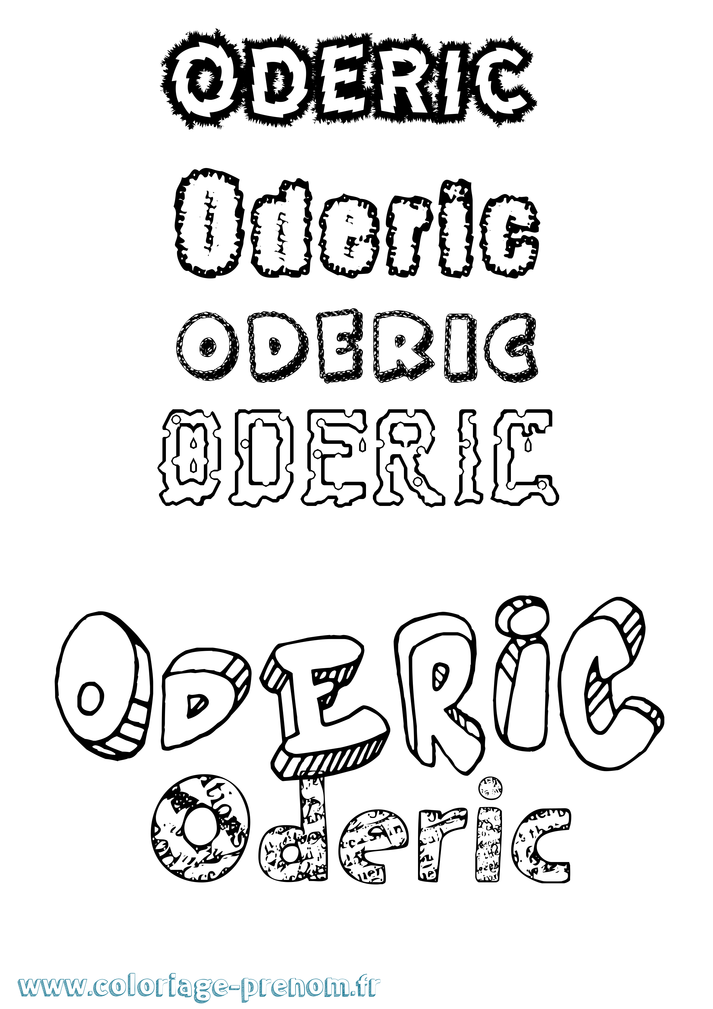 Coloriage Oderic Destructuré Coloriage prénom Oderic Destructuré