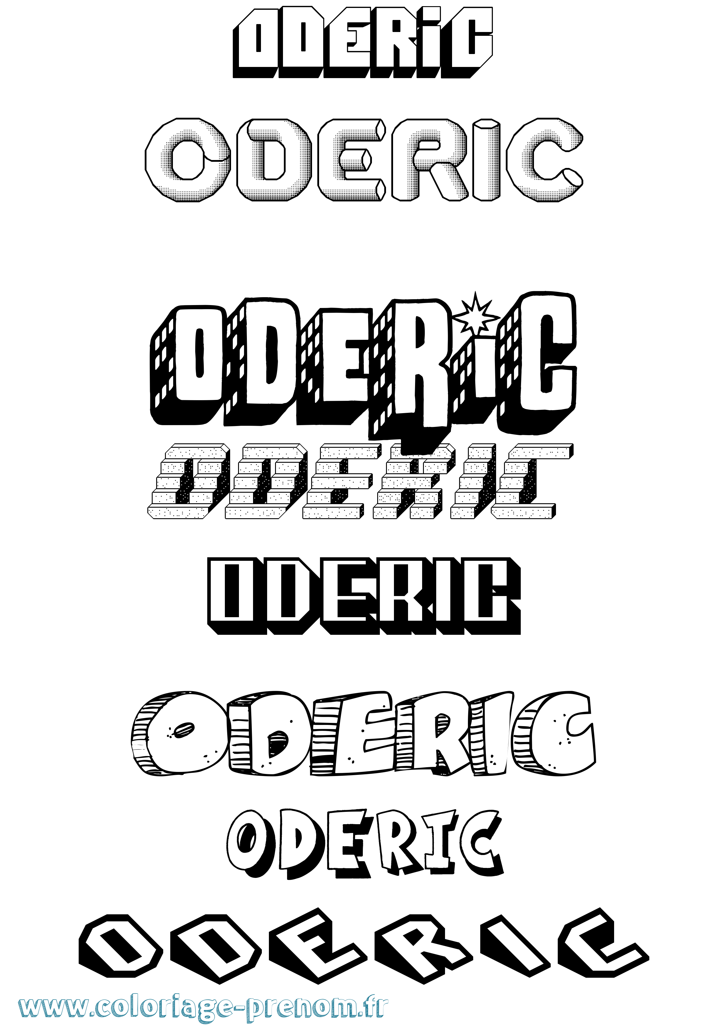 Coloriage Oderic Effet 3D Coloriage prénom Oderic Effet 3D