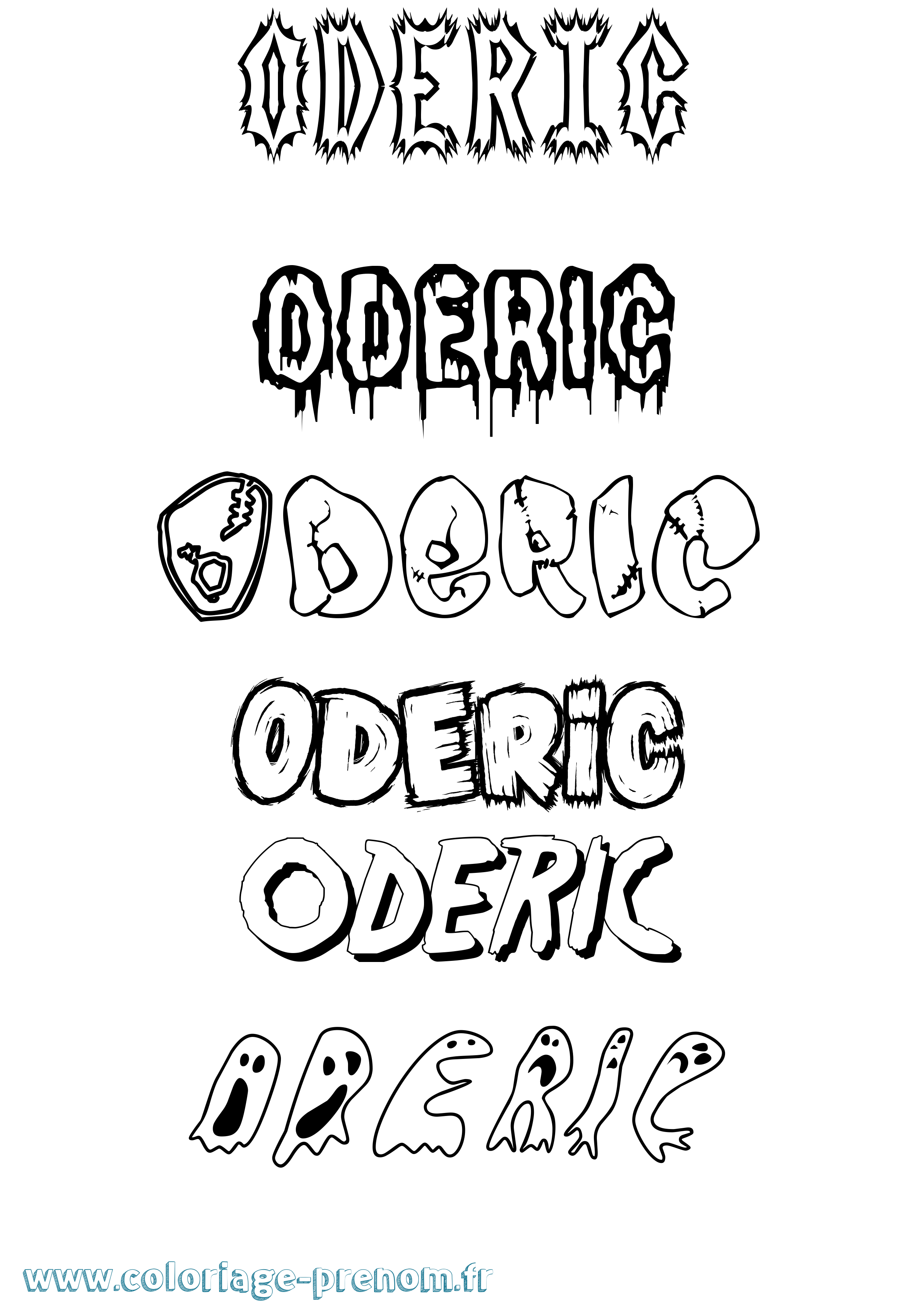 Coloriage Oderic Frisson Coloriage prénom Oderic Frisson