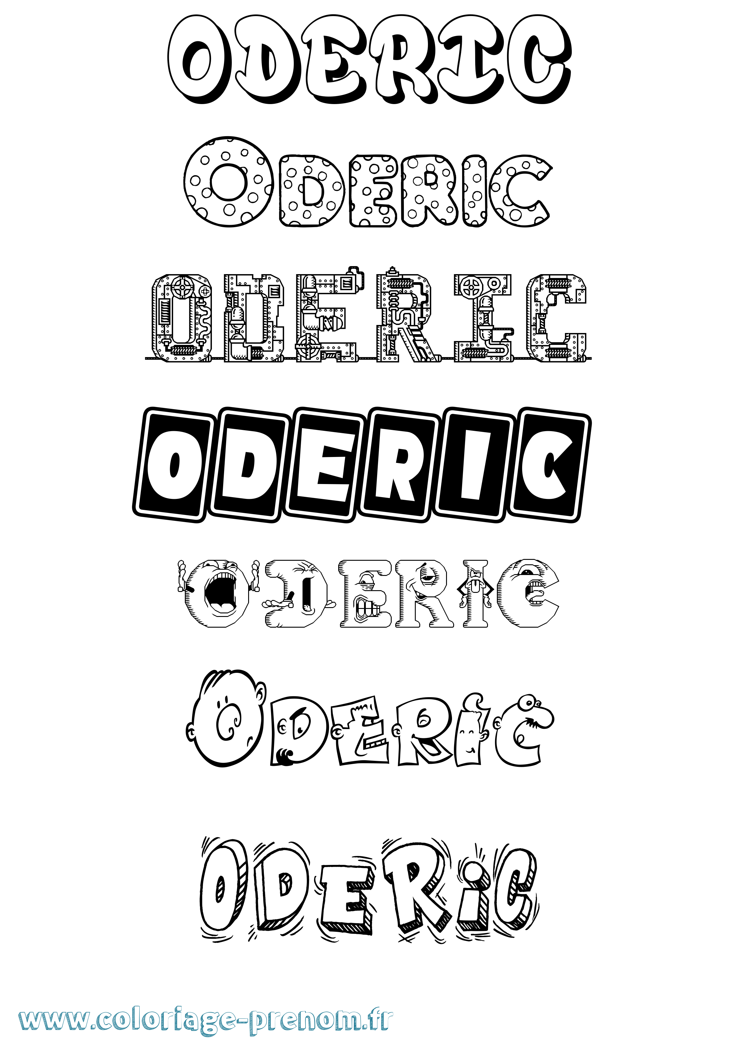 Coloriage Oderic Fun Coloriage prénom Oderic Fun