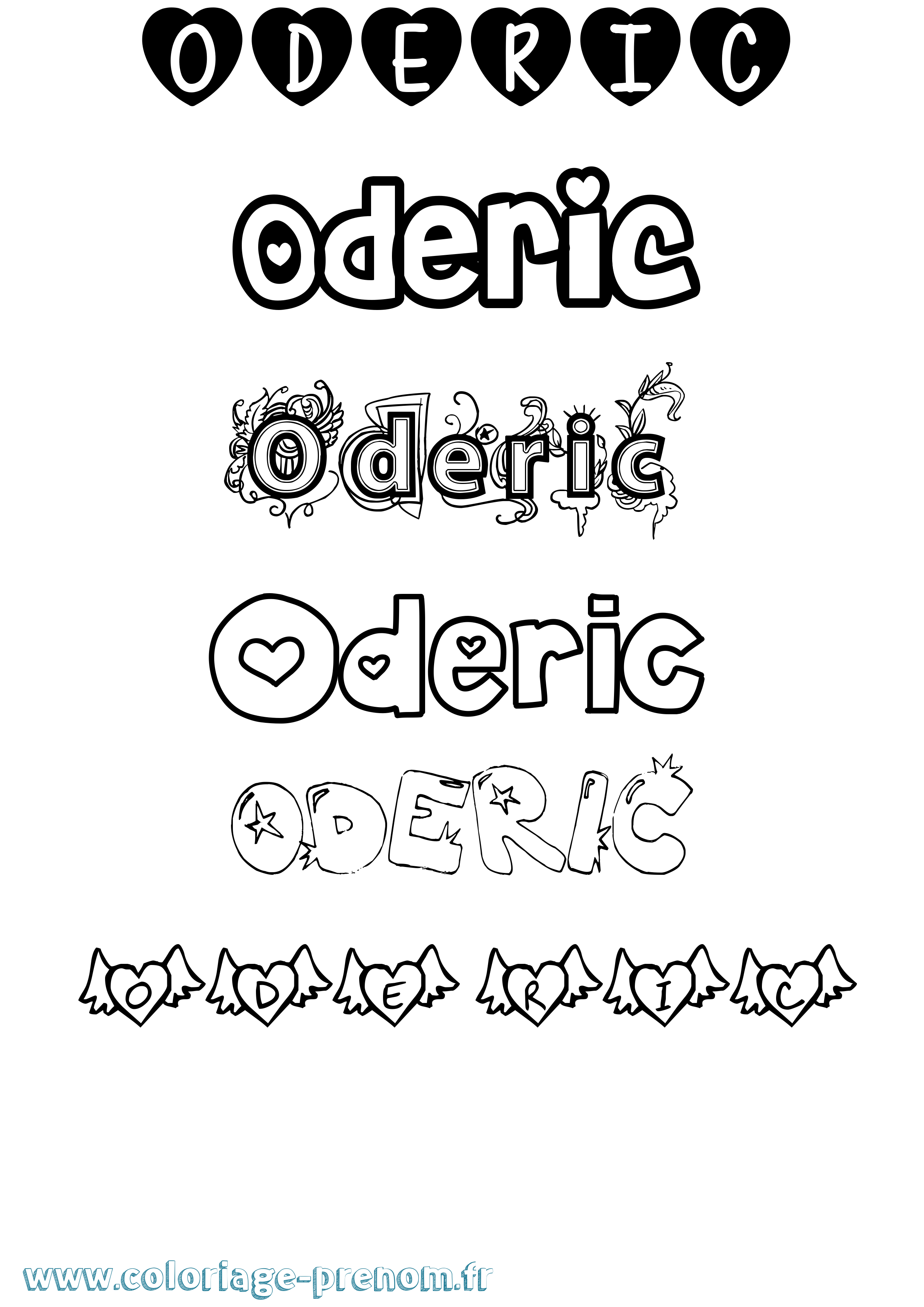 Coloriage Oderic Girly Coloriage prénom Oderic Girly