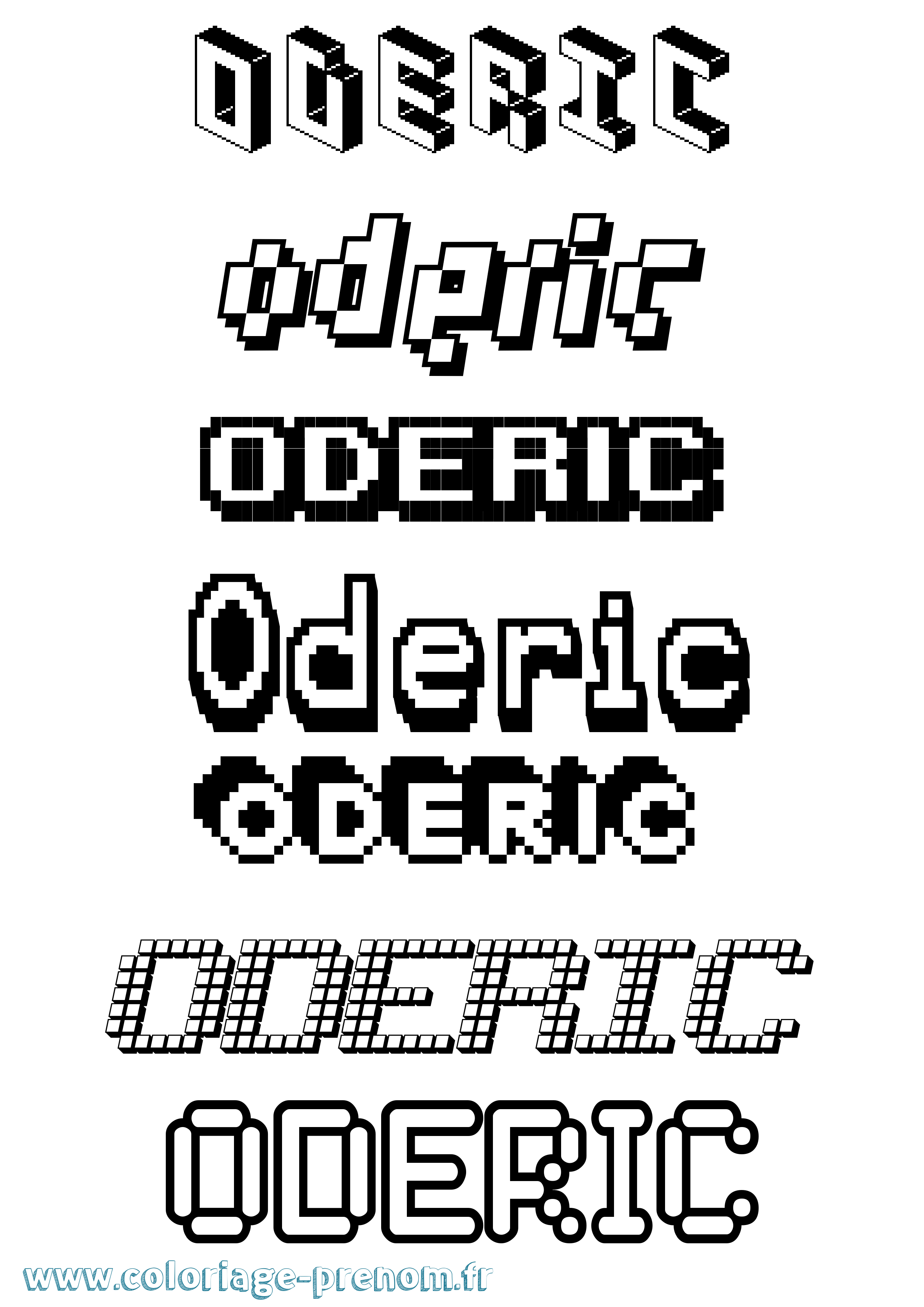 Coloriage Oderic Pixel Coloriage prénom Oderic Pixel