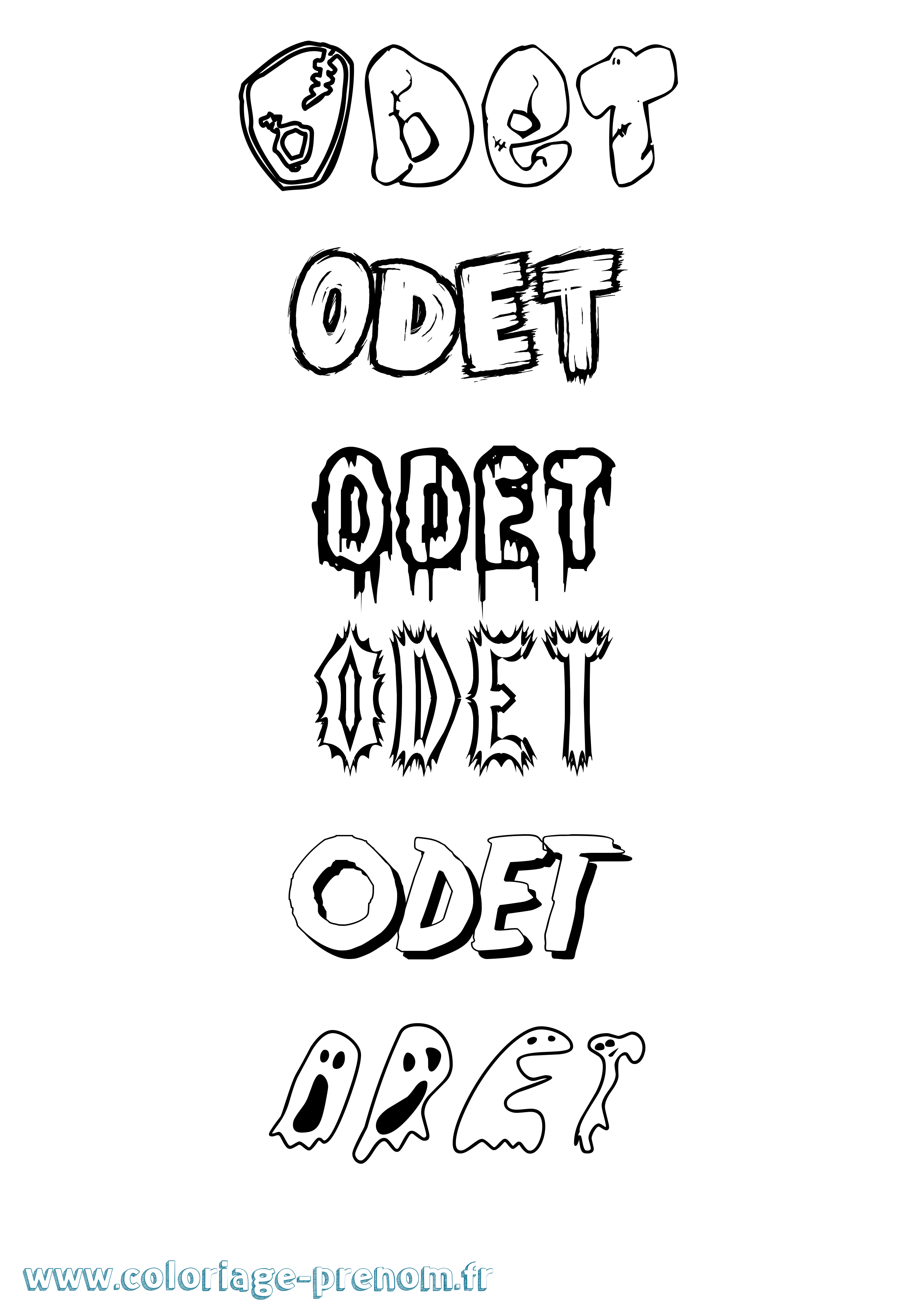 Coloriage Odet Frisson Coloriage prénom Odet Frisson