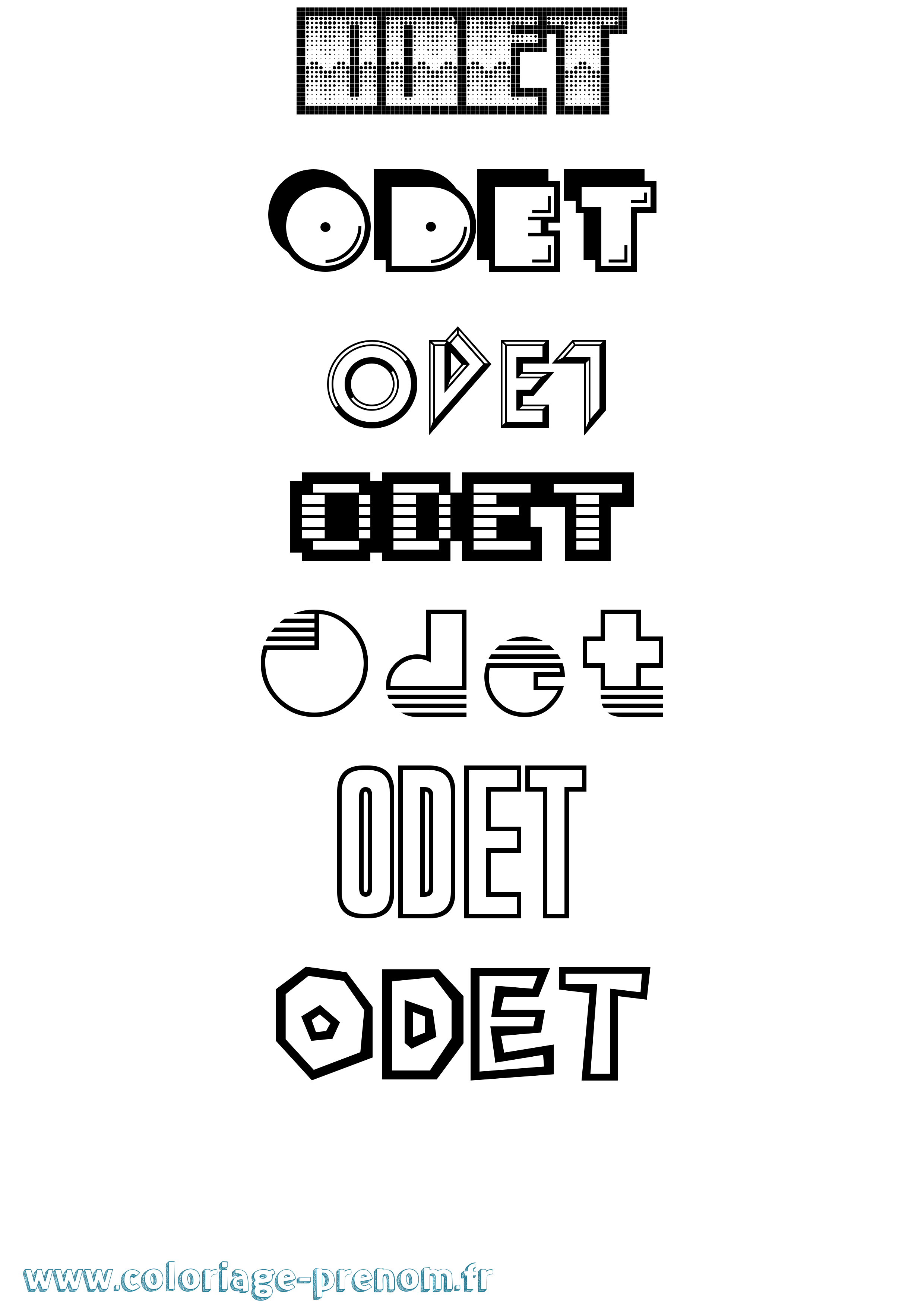 Coloriage Odet Jeux Vidéos Coloriage prénom Odet Jeux Vidéos