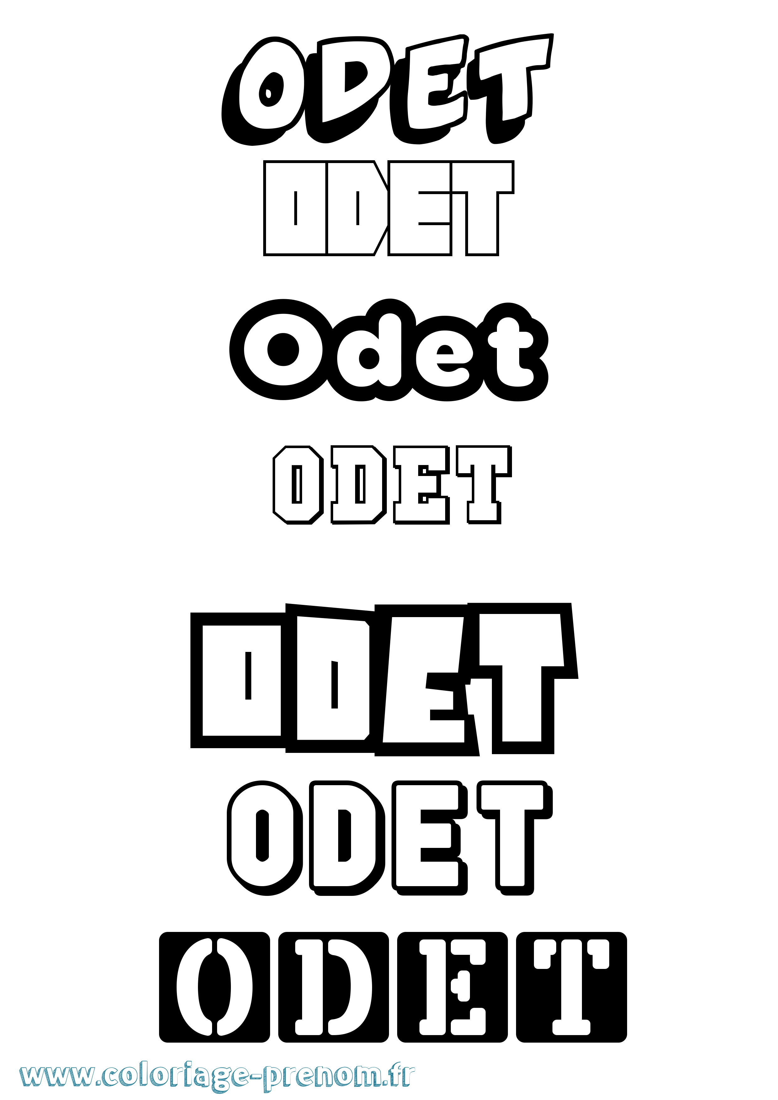 Coloriage Odet Simple Coloriage prénom Odet Simple