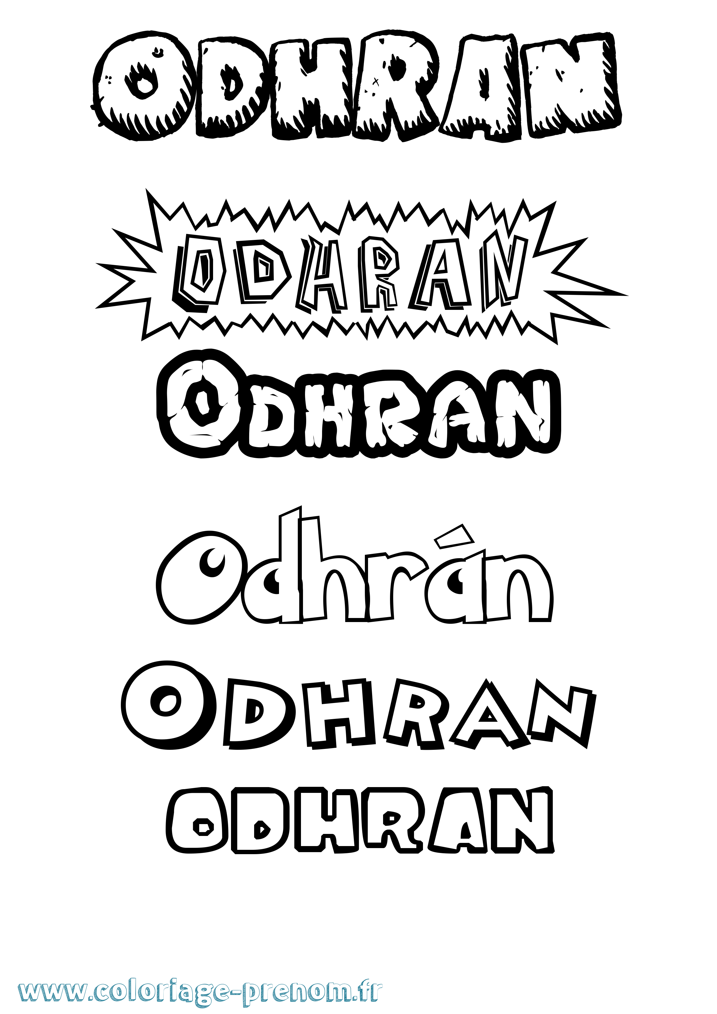 Coloriage Odhrán Dessin Animé Coloriage prénom Odhrán Dessin Animé