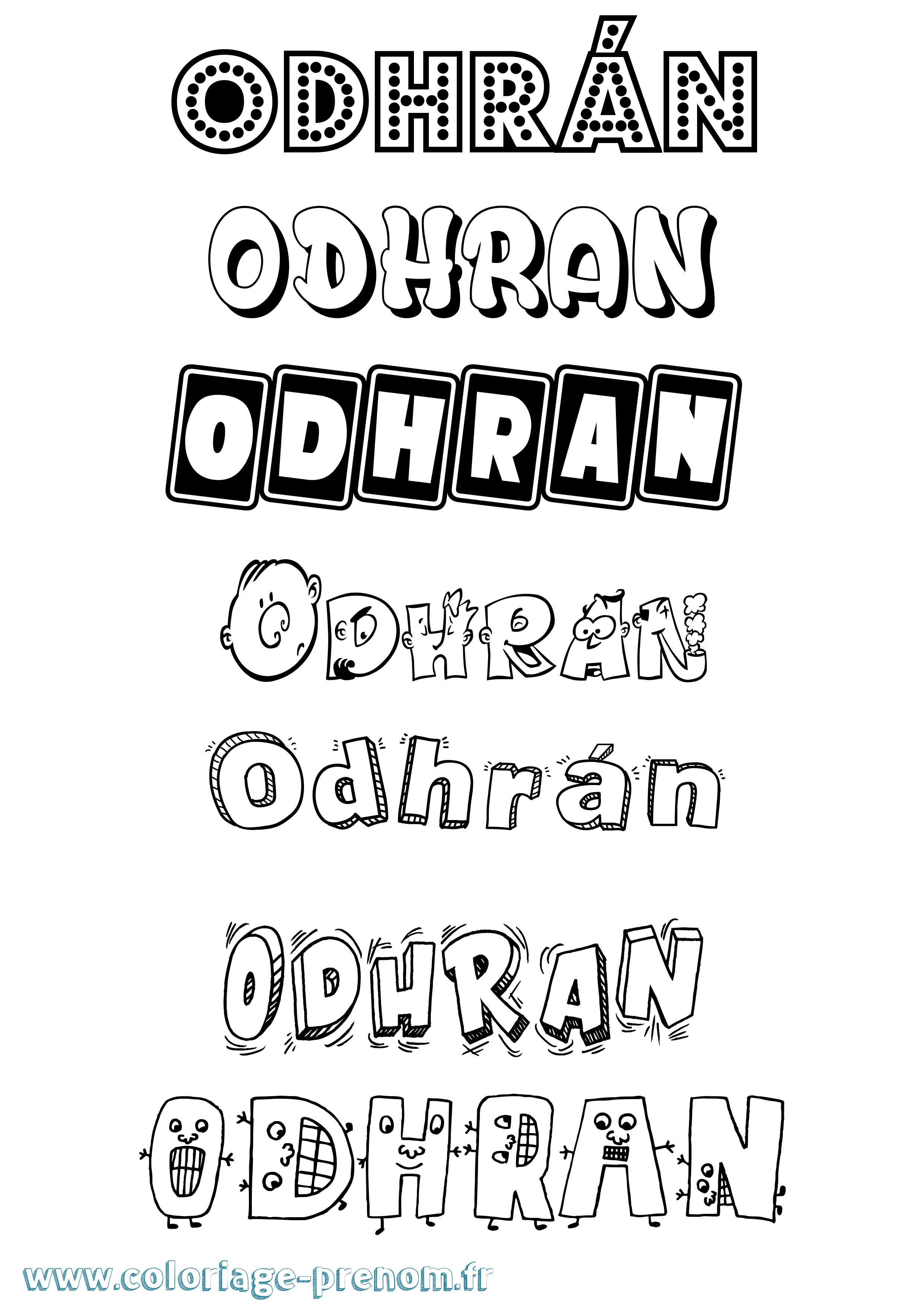 Coloriage Odhrán Fun Coloriage prénom Odhrán Fun