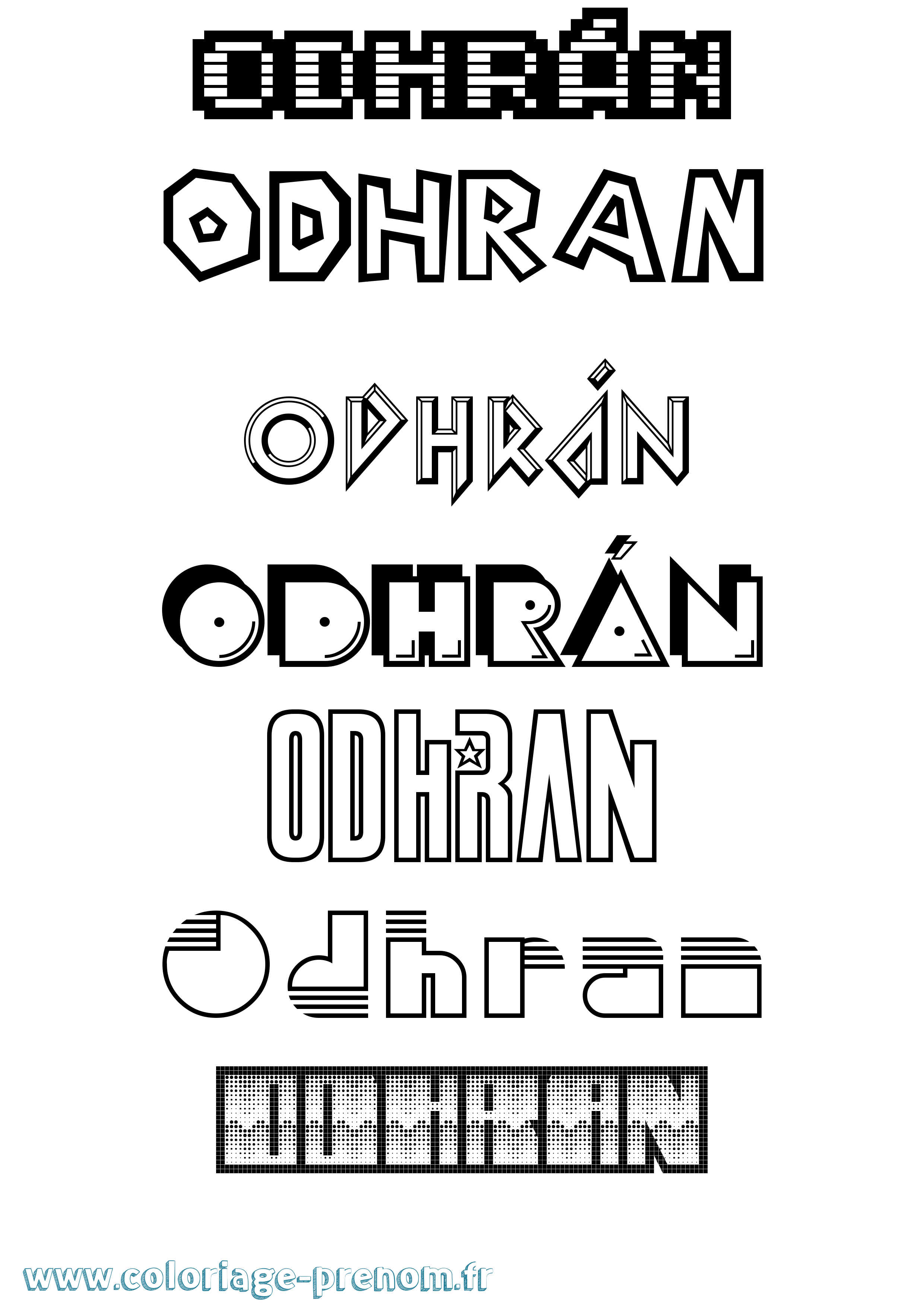 Coloriage Odhrán Jeux Vidéos Coloriage prénom Odhrán Jeux Vidéos